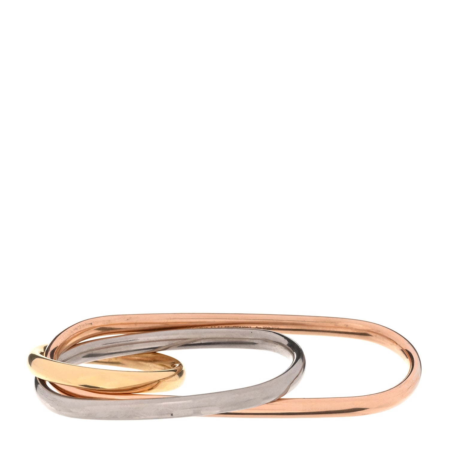 18K Pink Yellow White Gold Trinity for Chitose Abe of Sacai Two Finger Ring 53 54 55
