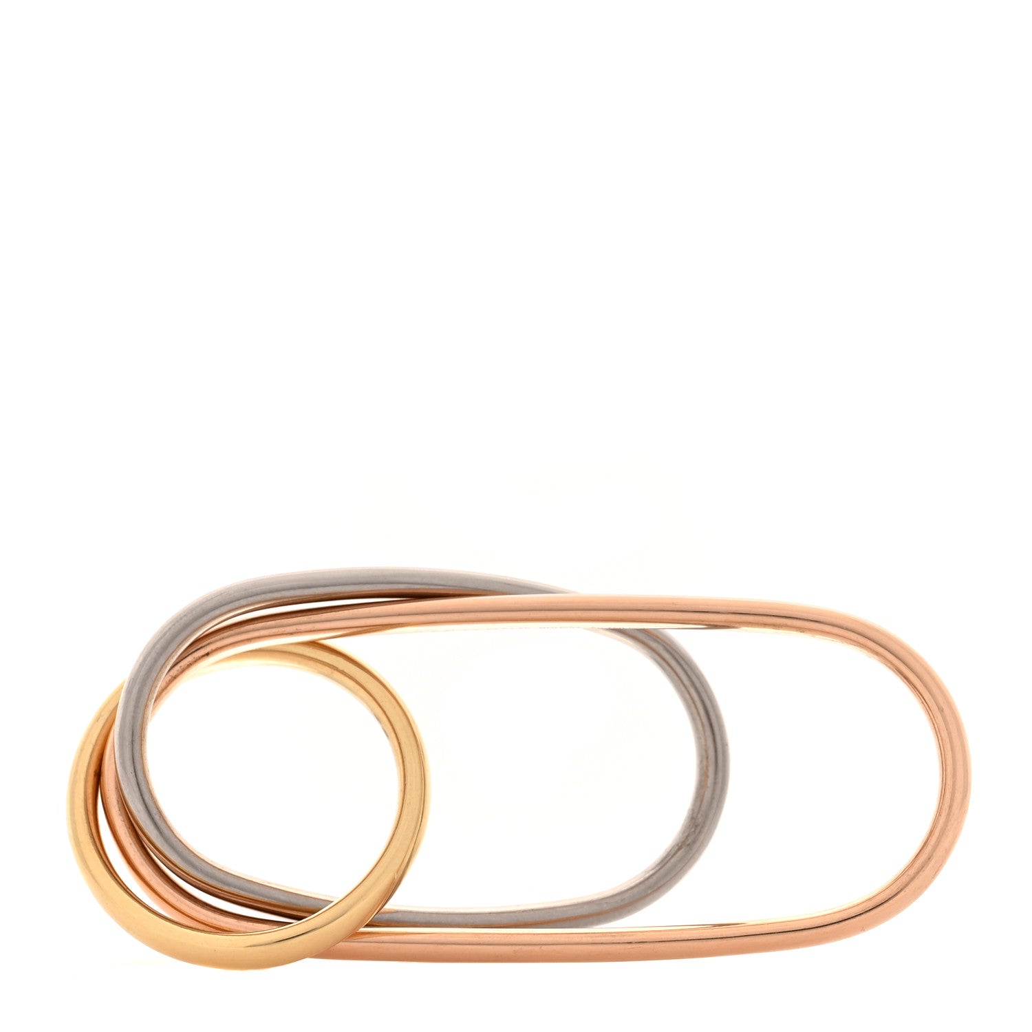 18K Pink Yellow White Gold Trinity for Chitose Abe of Sacai Two Finger Ring 53 54 55 — view 3