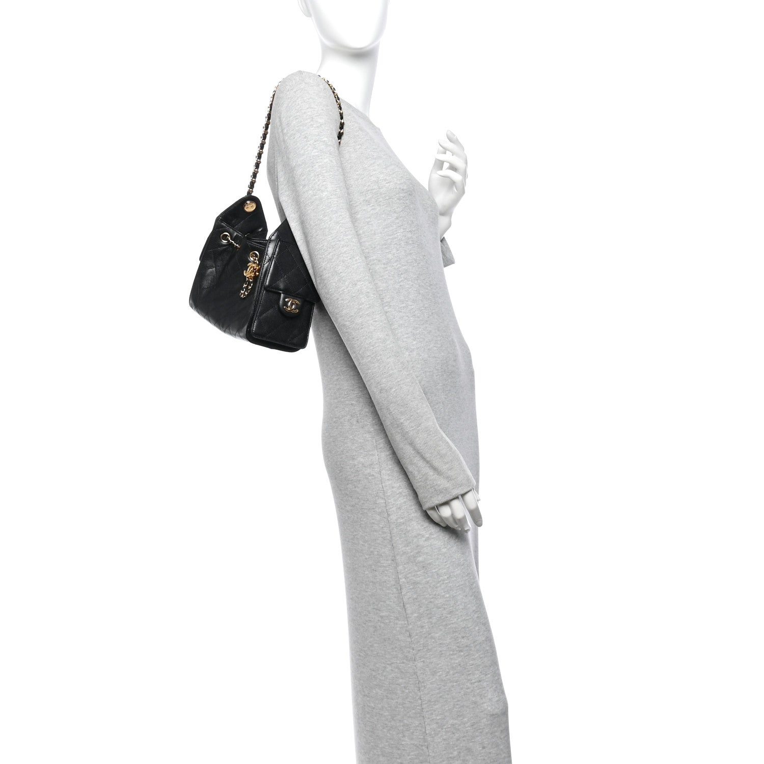 Caviar Quilted Mini Chanel 25 Handbag Black — view 2