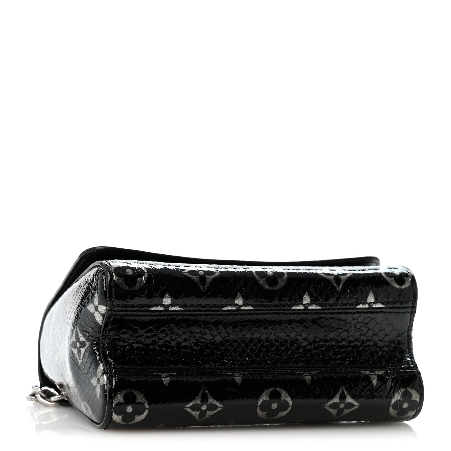 Snakeskin Monogram Twist Shoulder Bag PM Black — view 5