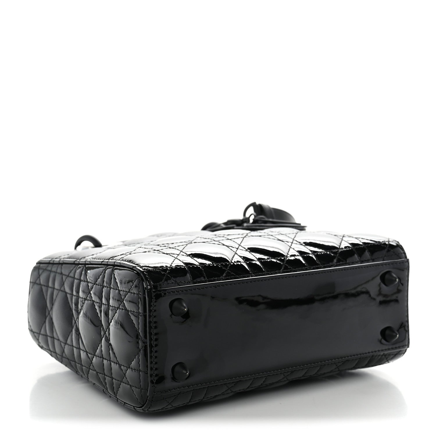 Matte Patent Cannage Small Lady Dior Black — view 4
