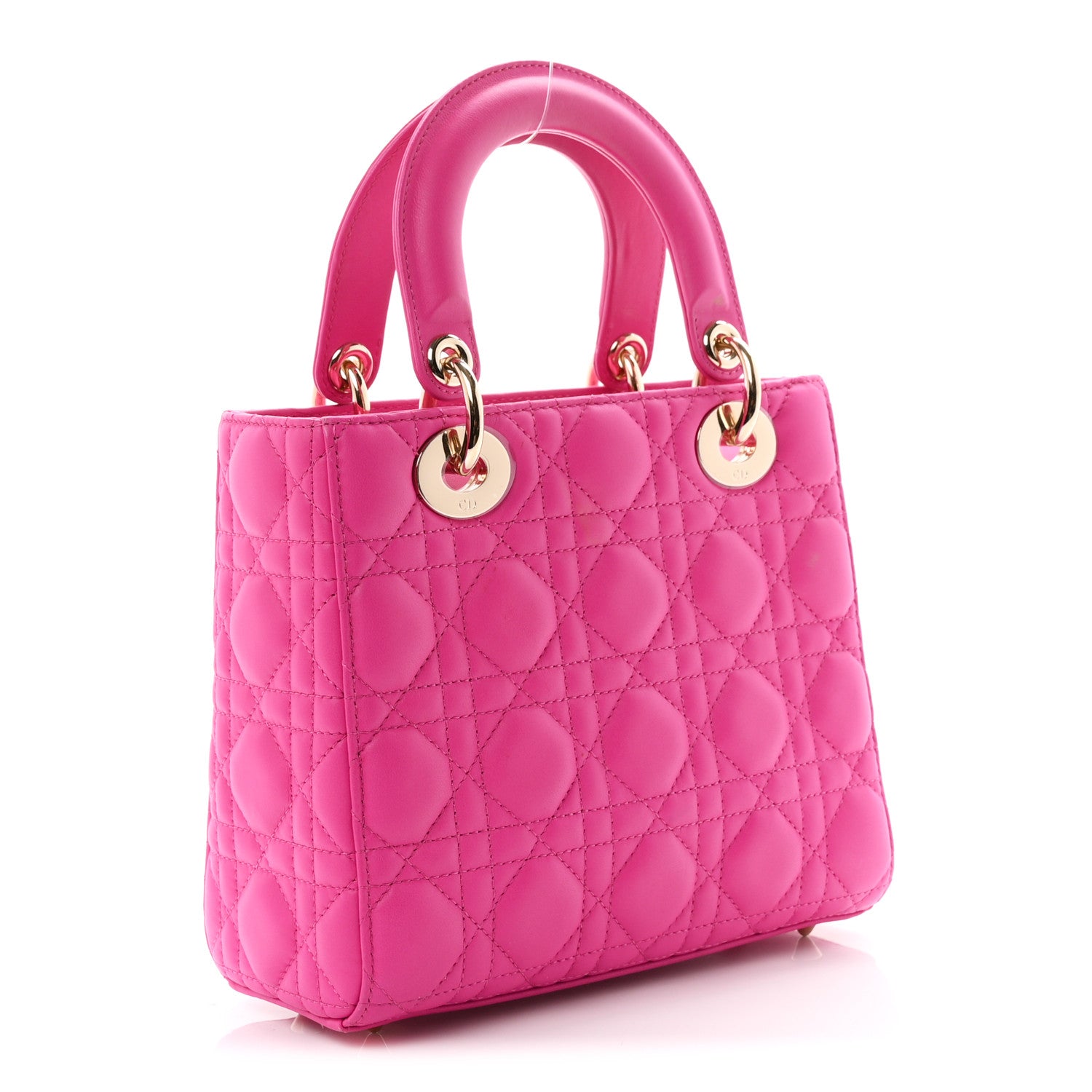 Lambskin Cannage Small My ABCDior Lady Dior Fuchsia — view 3