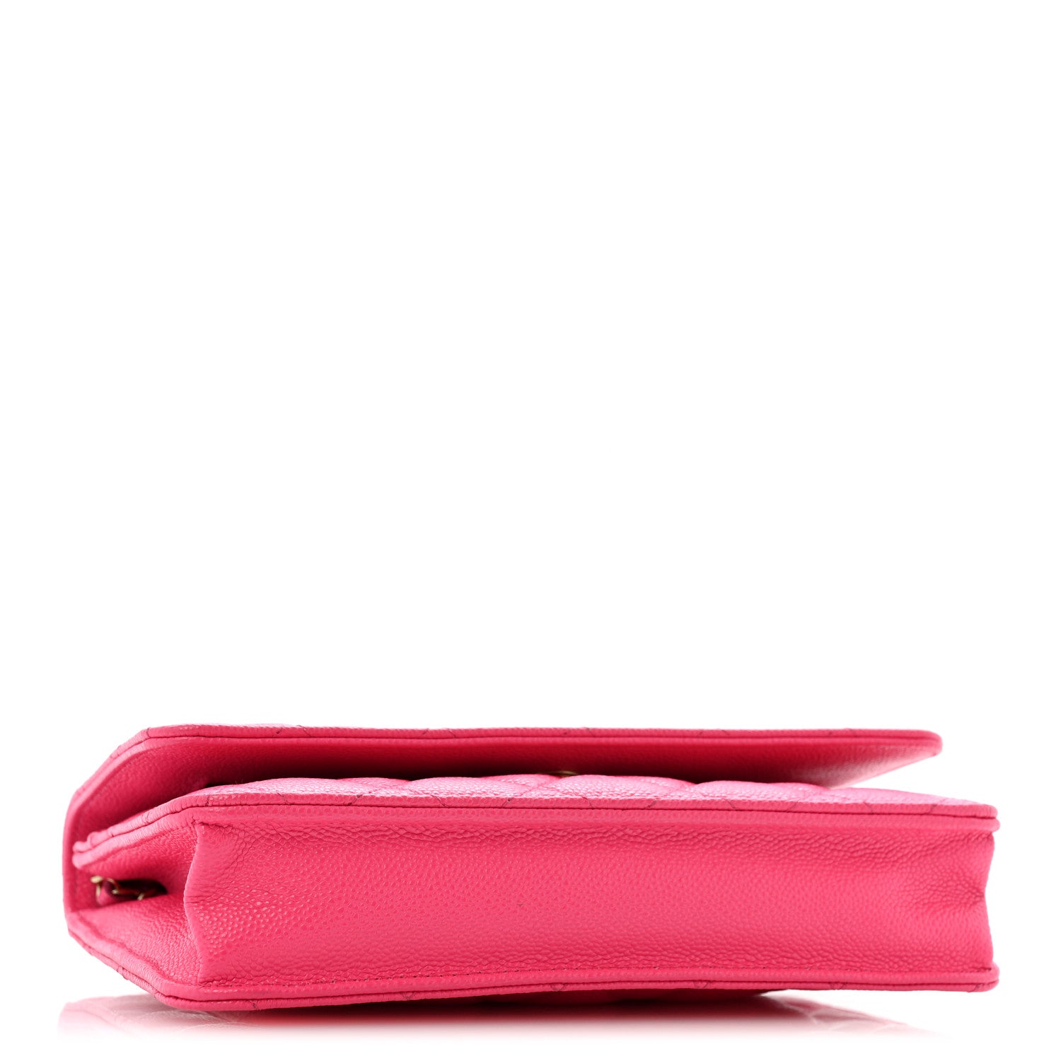 Caviar Quilted Wallet on Chain WOC Fuchsia — view 4