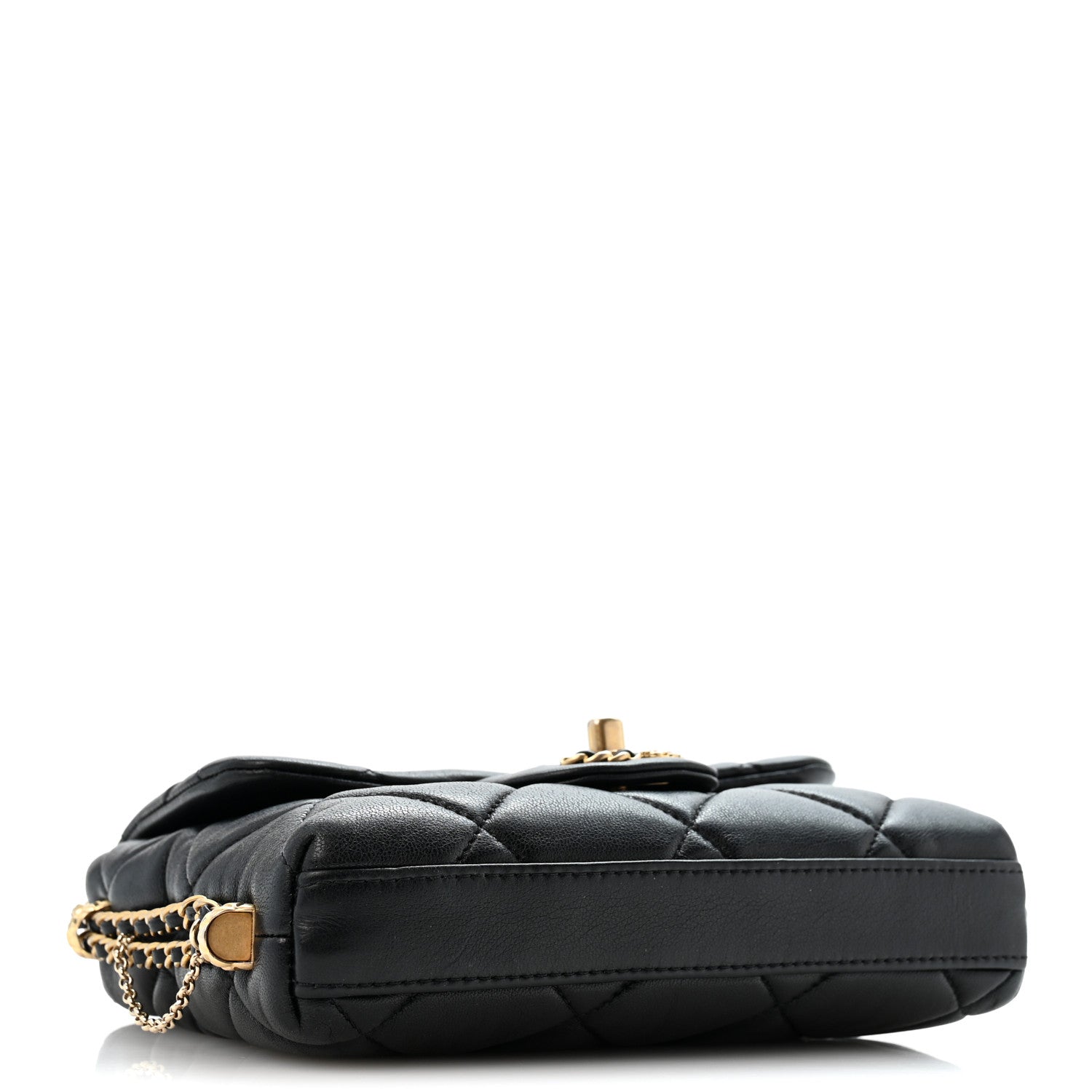 Lambskin Quilted Mini Crush On Chains Flap Bag Black — view 4
