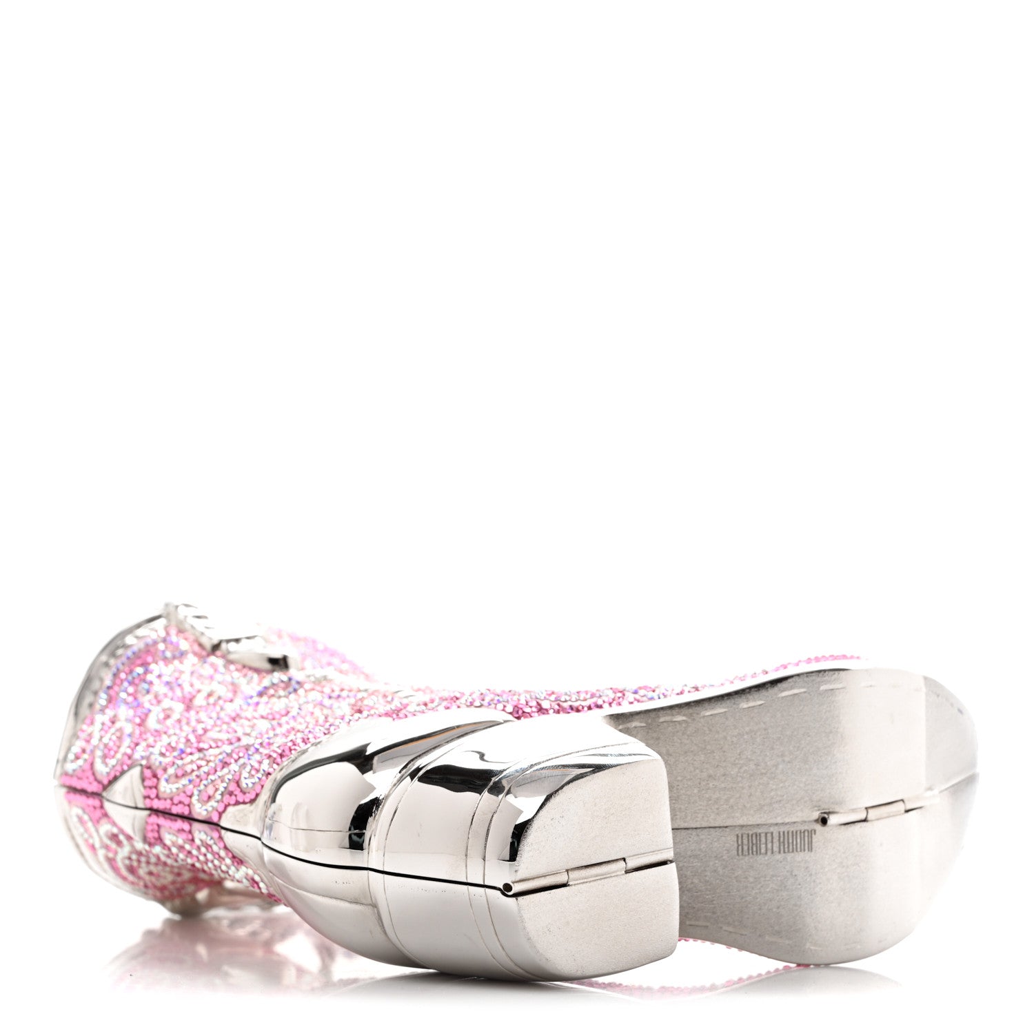 Swarovski Crystal Cowboy Boot Austin Minaudiere Clutch Pink — view 4