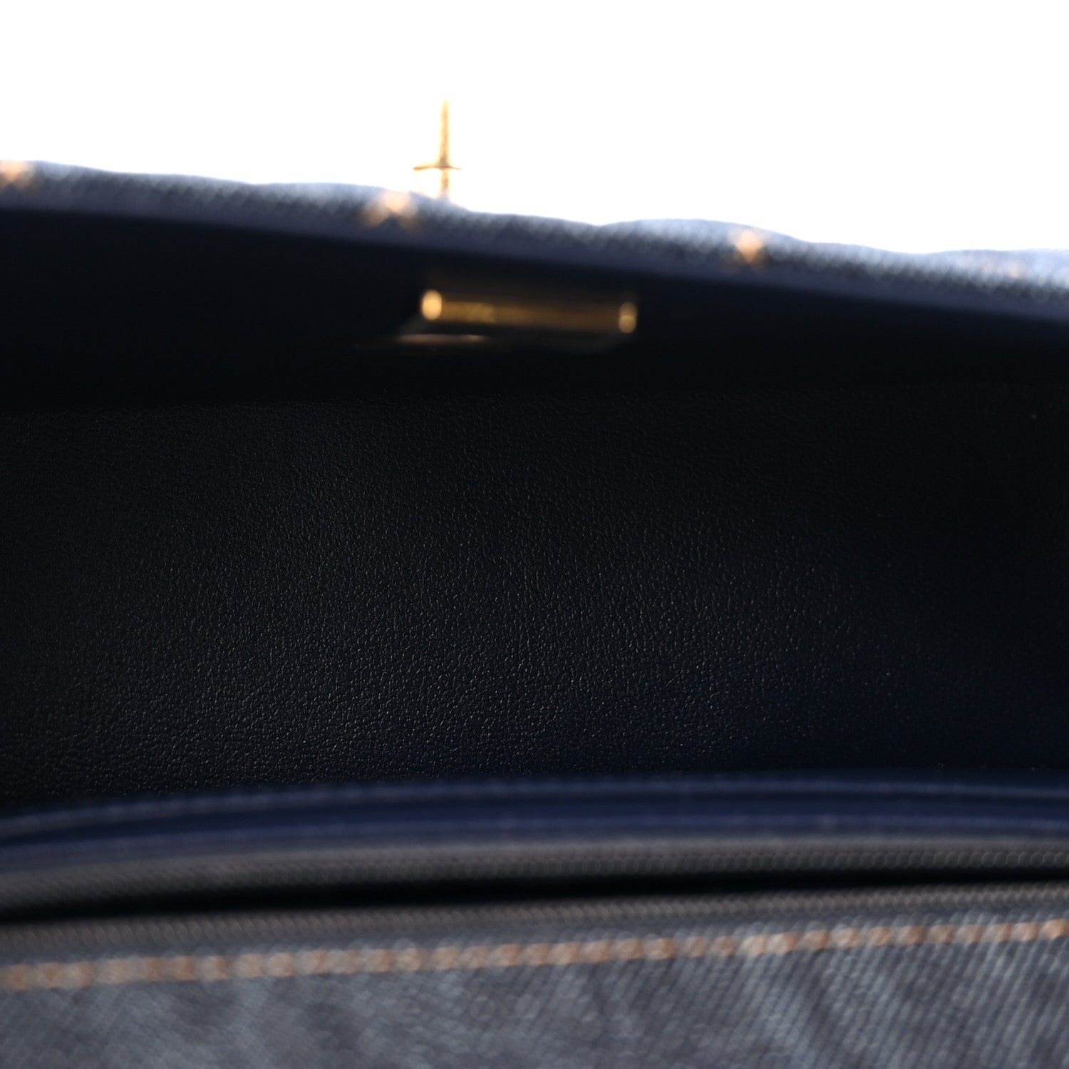Denim Quilted Mini Rectangular Flap Dark Blue — view 5