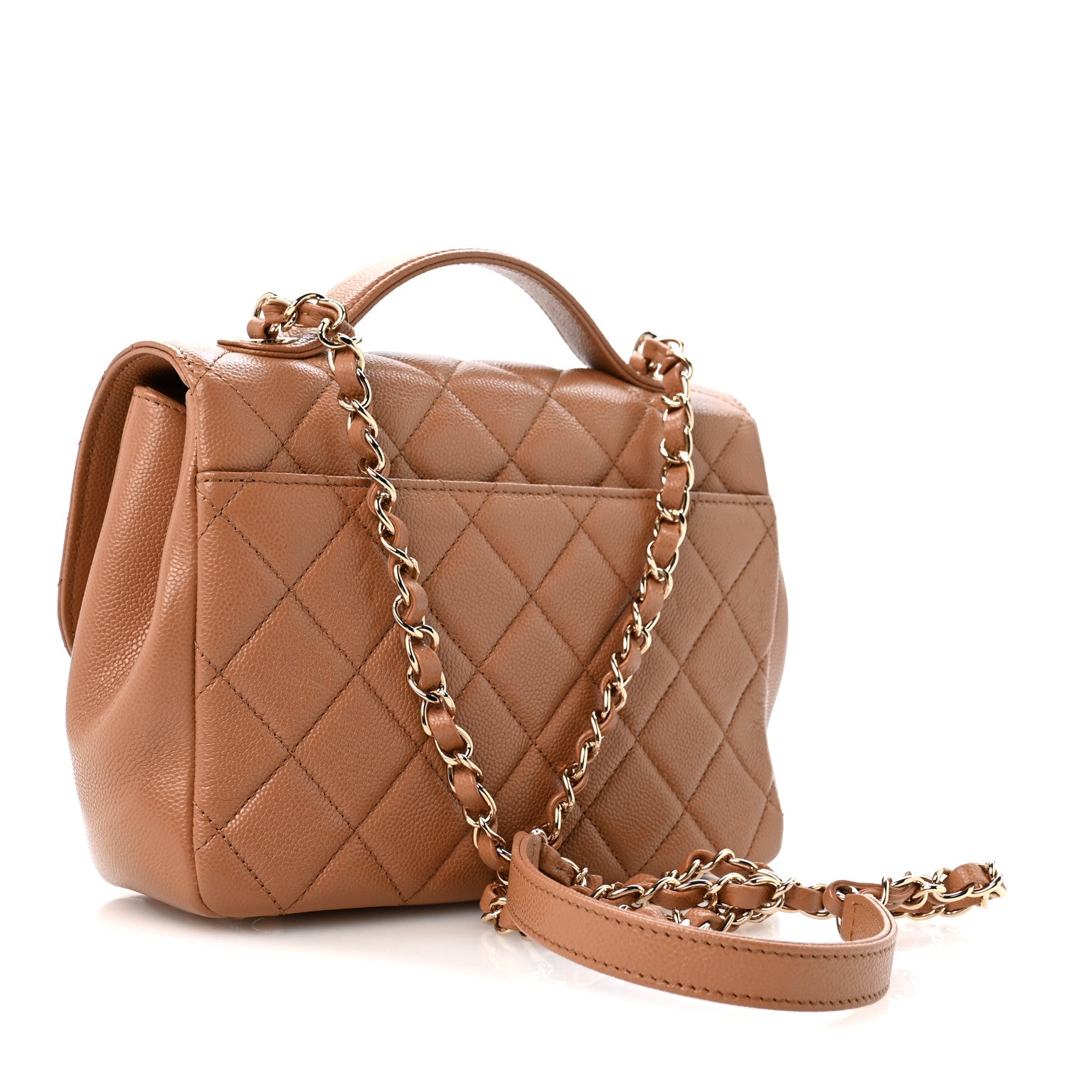 Caviar Quilted Medium Business Affinity Flap Brown — view 3