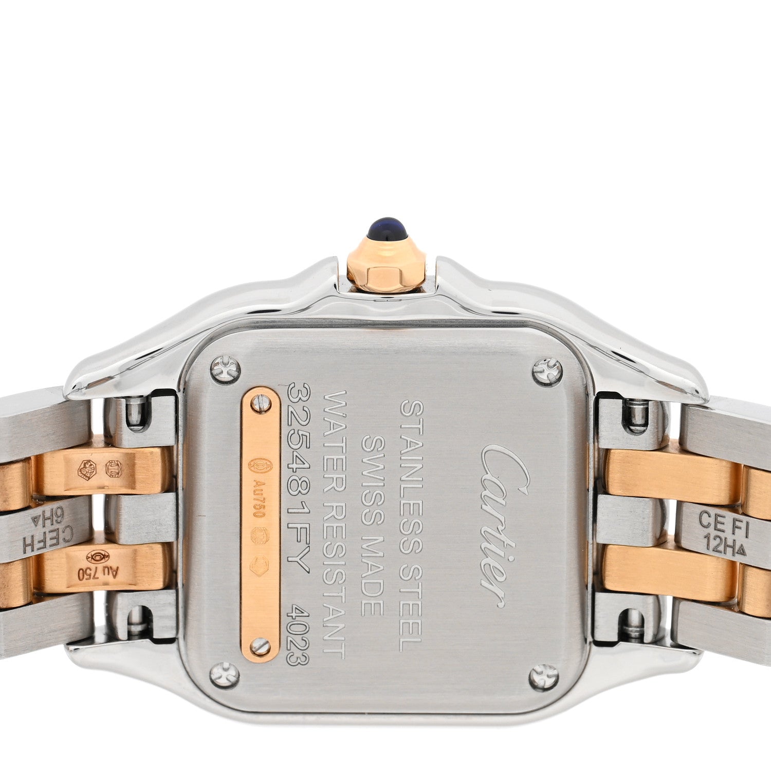 Stainless Steel 18K Yellow Gold 22mm Panthere Quartz Watch — view 4