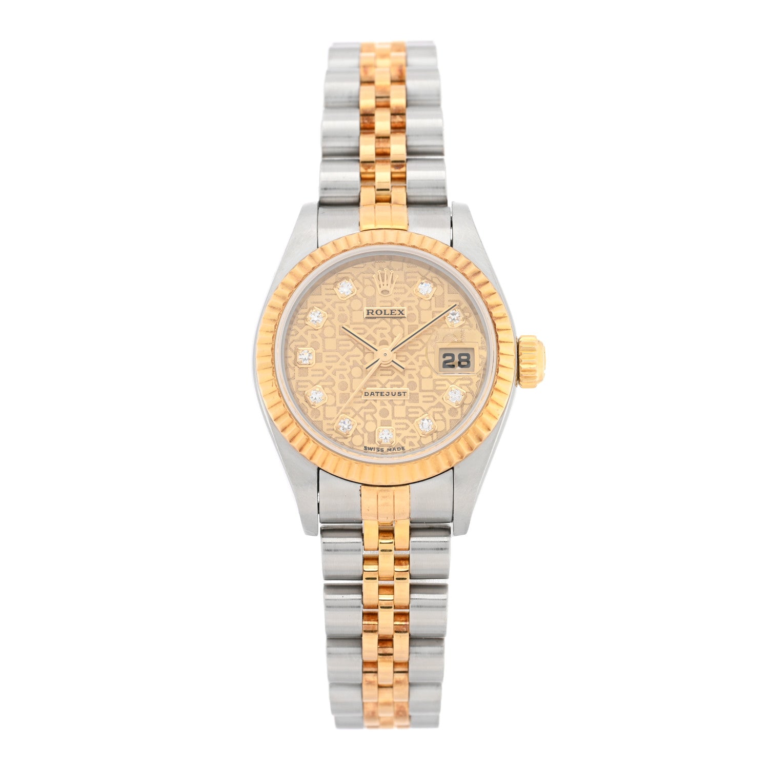 Stainless Steel 18K Yellow Gold Diamond 26mm Oyster Perpetual Datejust Watch Champagne Jubilee 79173