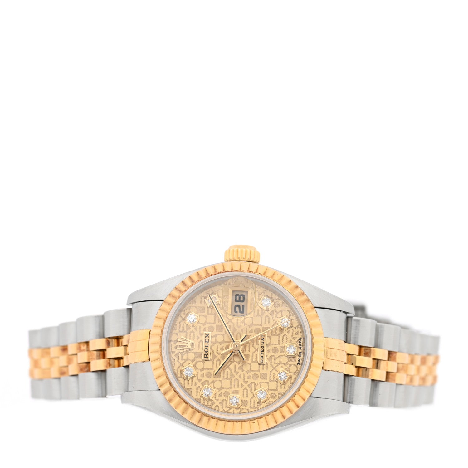 Stainless Steel 18K Yellow Gold Diamond 26mm Oyster Perpetual Datejust Watch Champagne Jubilee 79173 — view 2