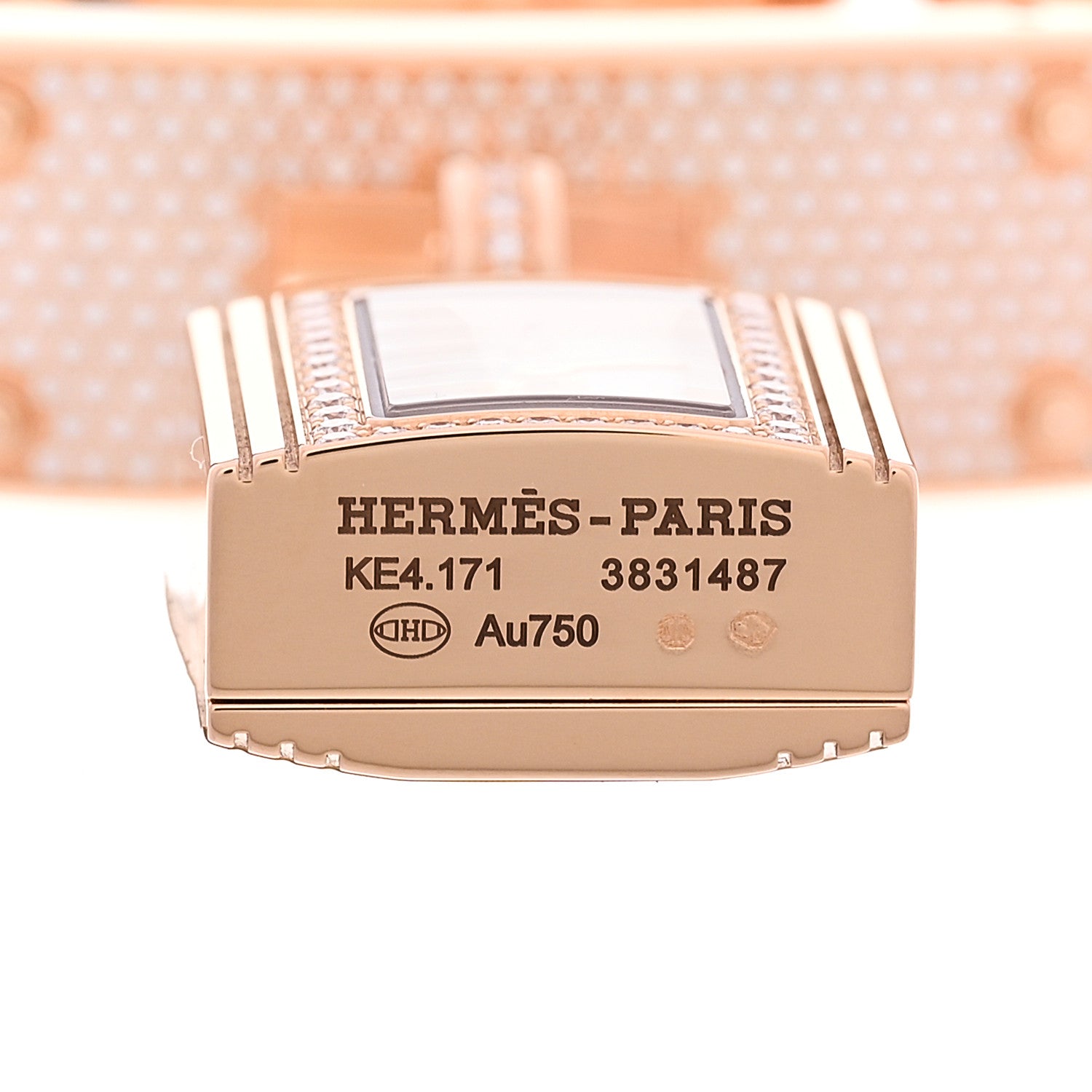 18K Rose Gold Diamond Pave 16mm Kelly Quartz Watch — view 4