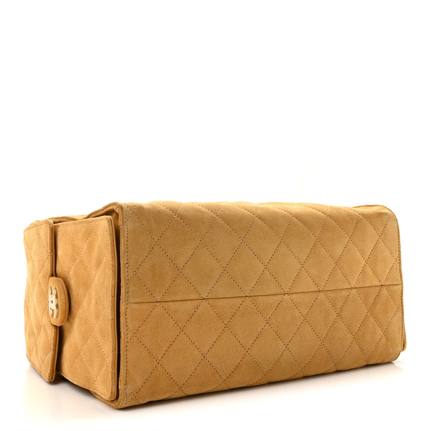 Suede Quilted Medium Chanel 25 Handbag Beige — view 5