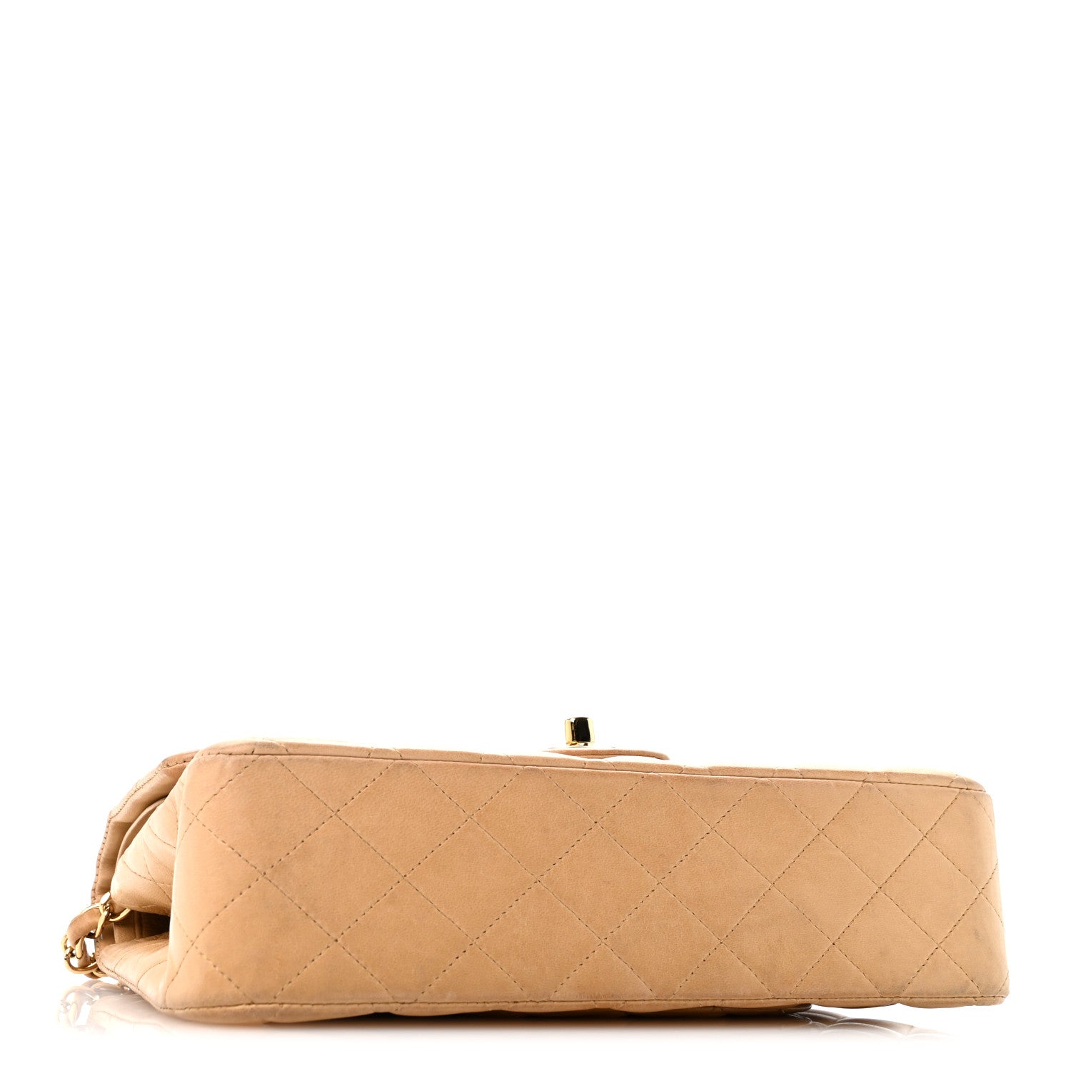 Lambskin Quilted Medium Double Flap Beige — view 4