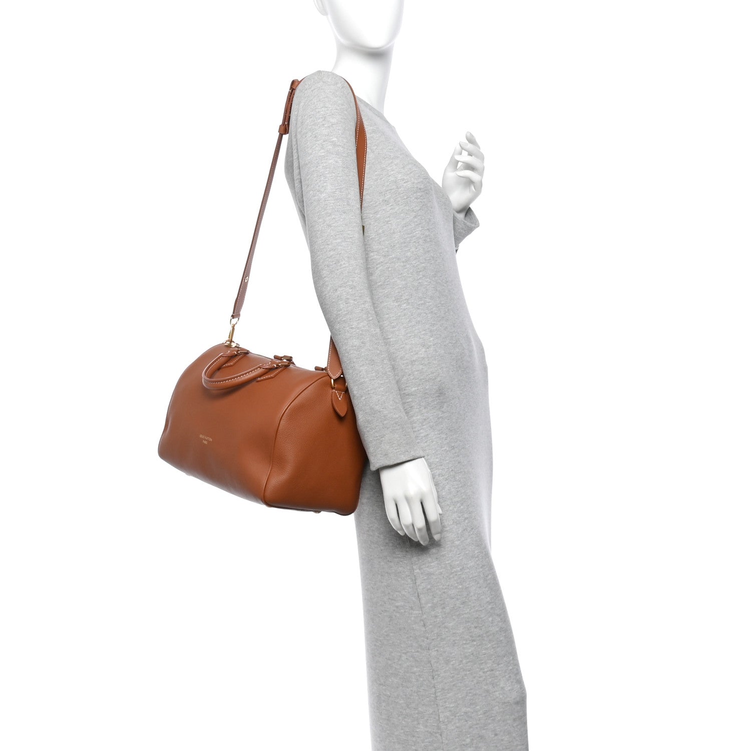 Grained Calfskin Low Key Speedy 30 Cognac — view 2