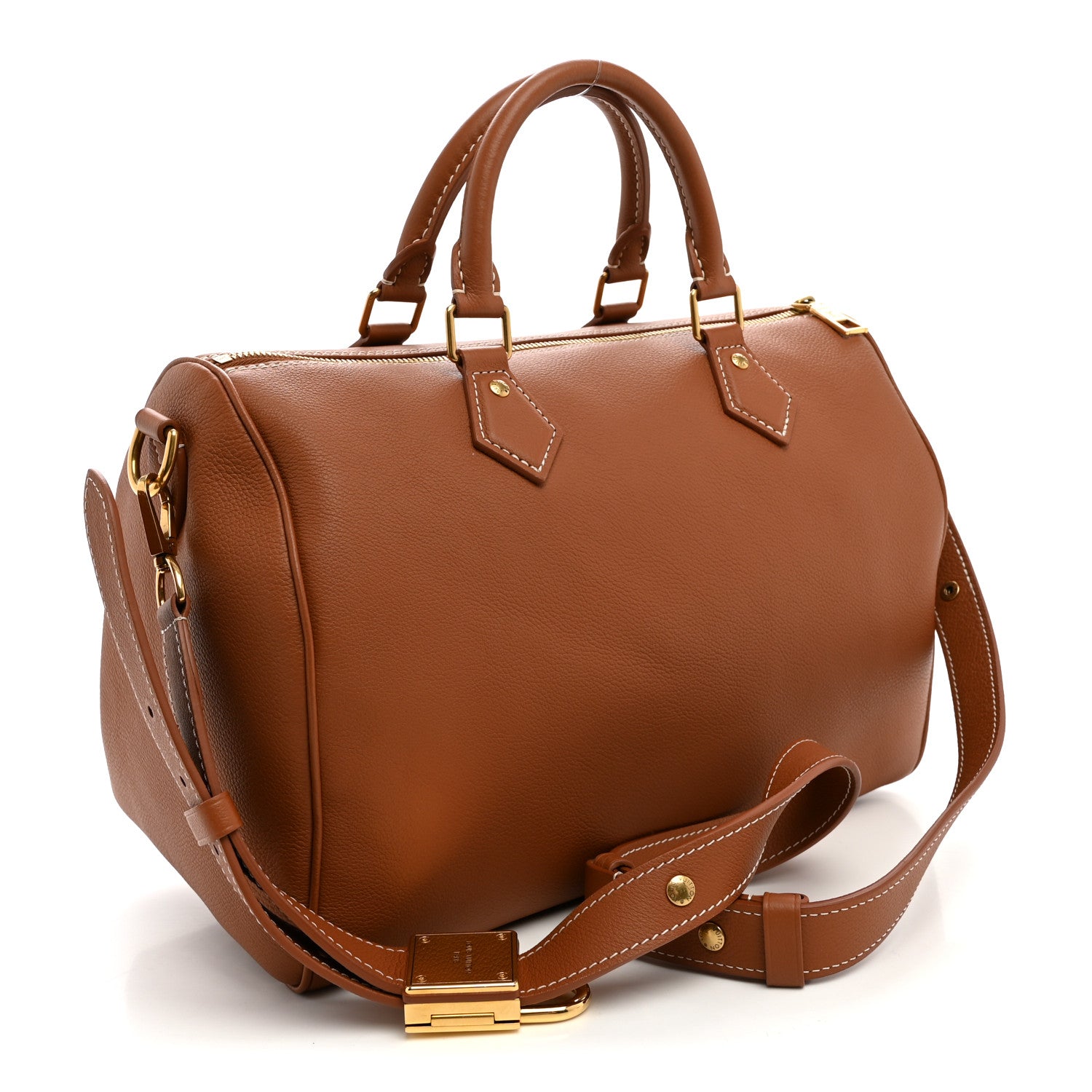 Grained Calfskin Low Key Speedy 30 Cognac — view 3