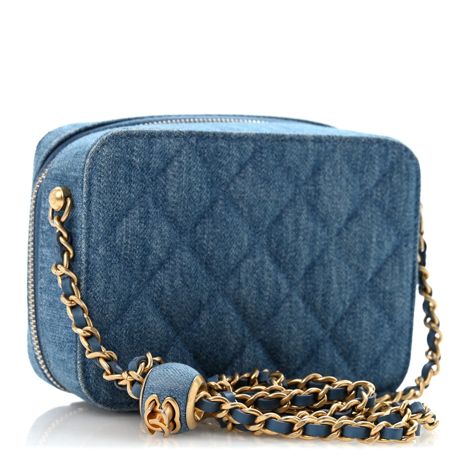 Denim Quilted CC Pearl Crush Camera Case Blue — view 3