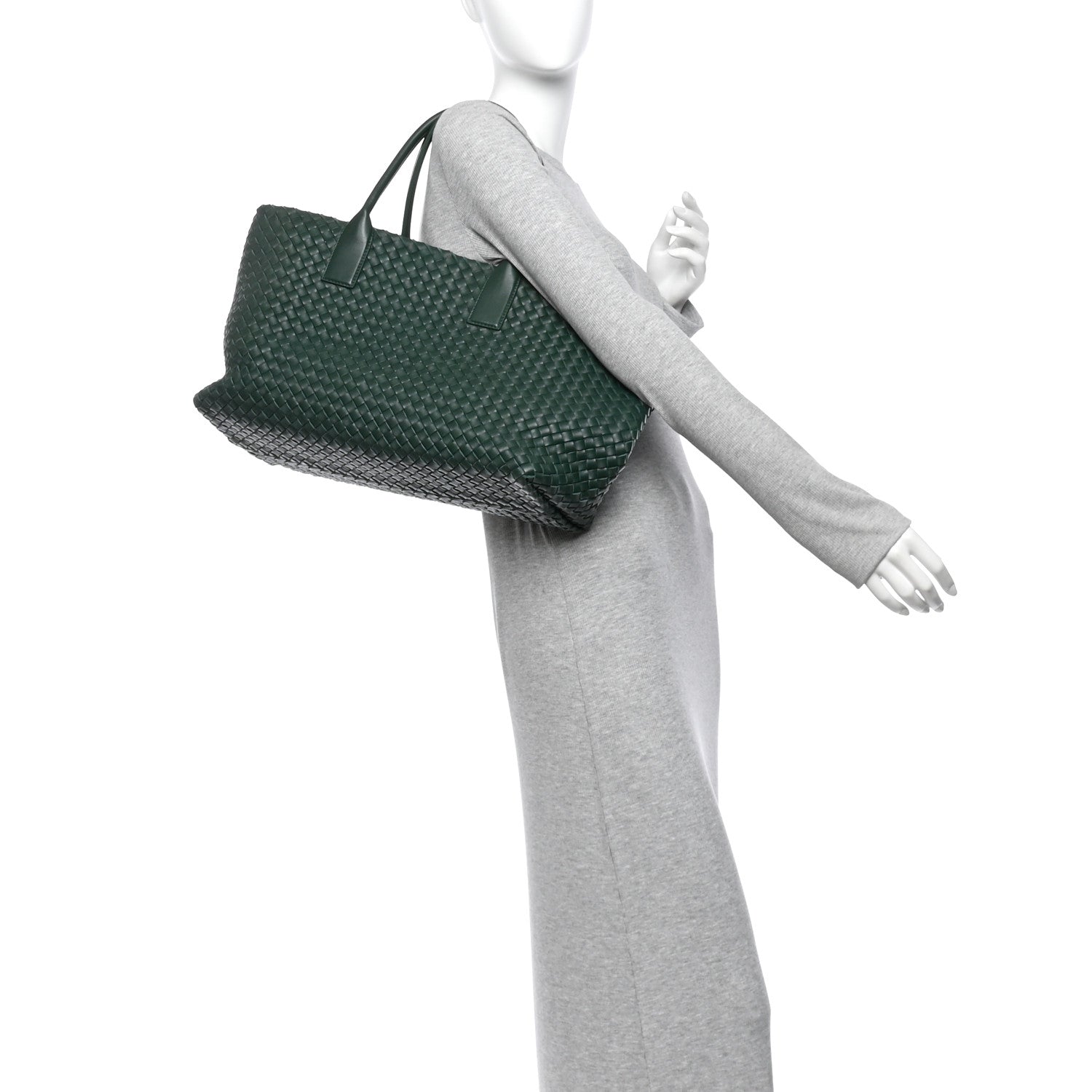 Lambskin Intrecciato Medium Cabat Basil — view 2