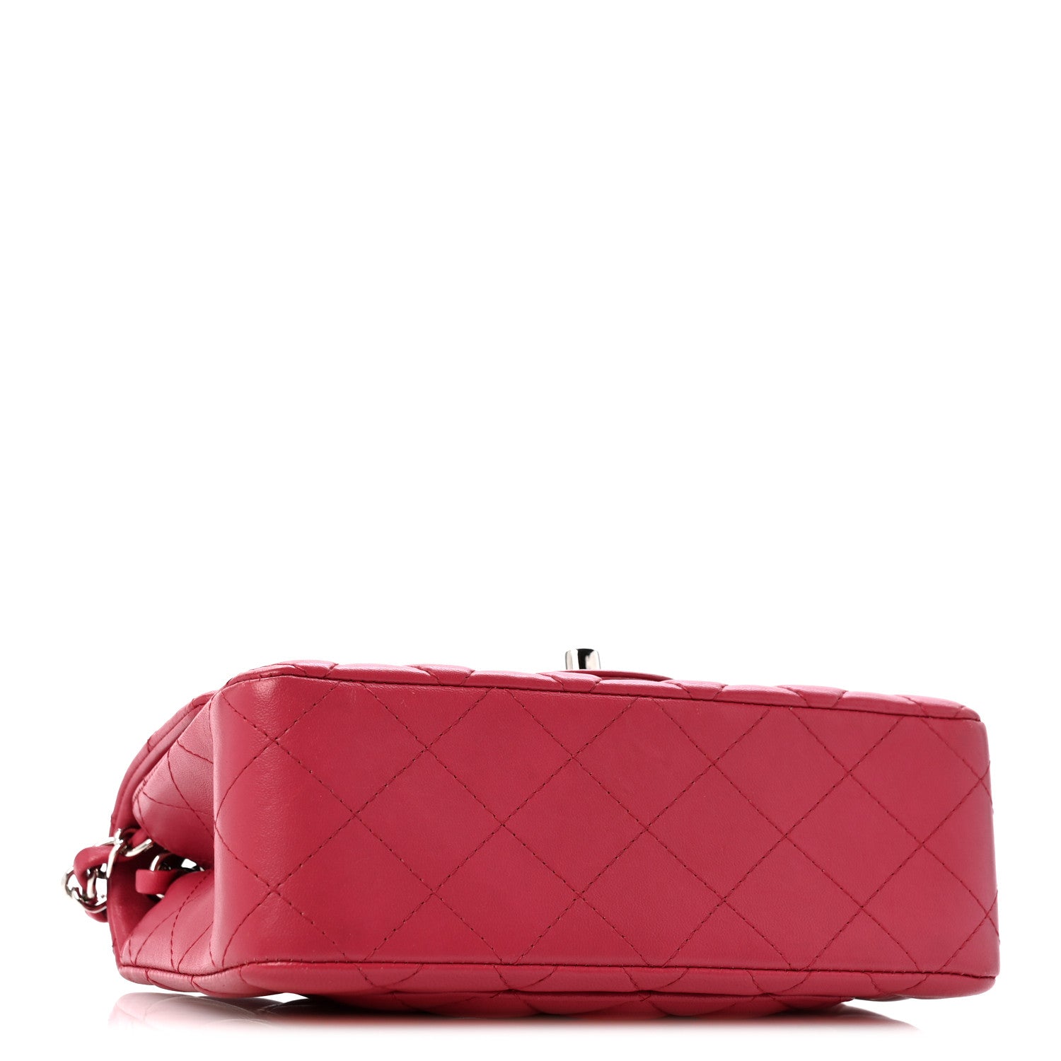 Lambskin Quilted Mini Rectangular Flap Dark Pink — view 4