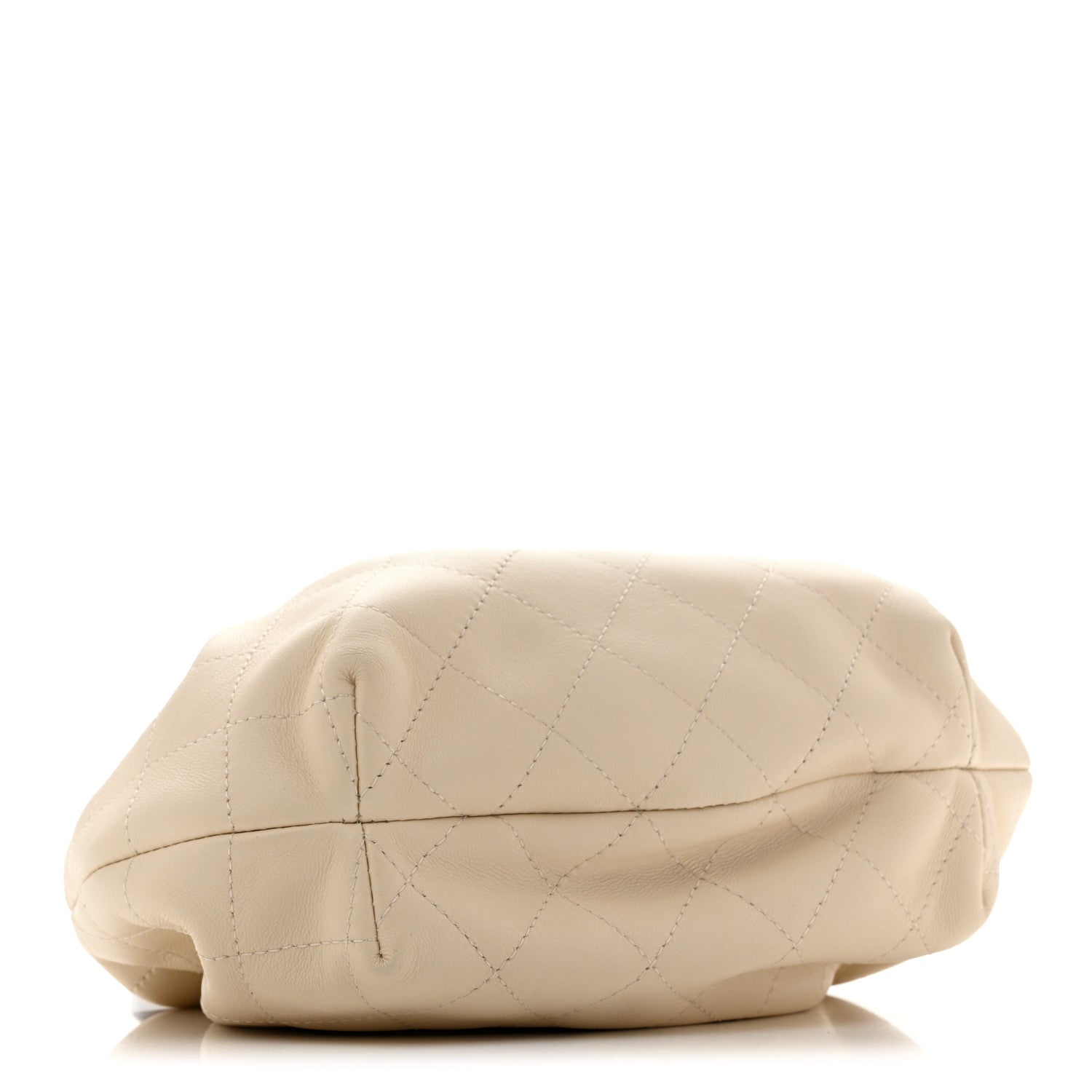 Lambskin Plexiglass Tortoise Shell Quilted Small Pouch Light Beige — view 4