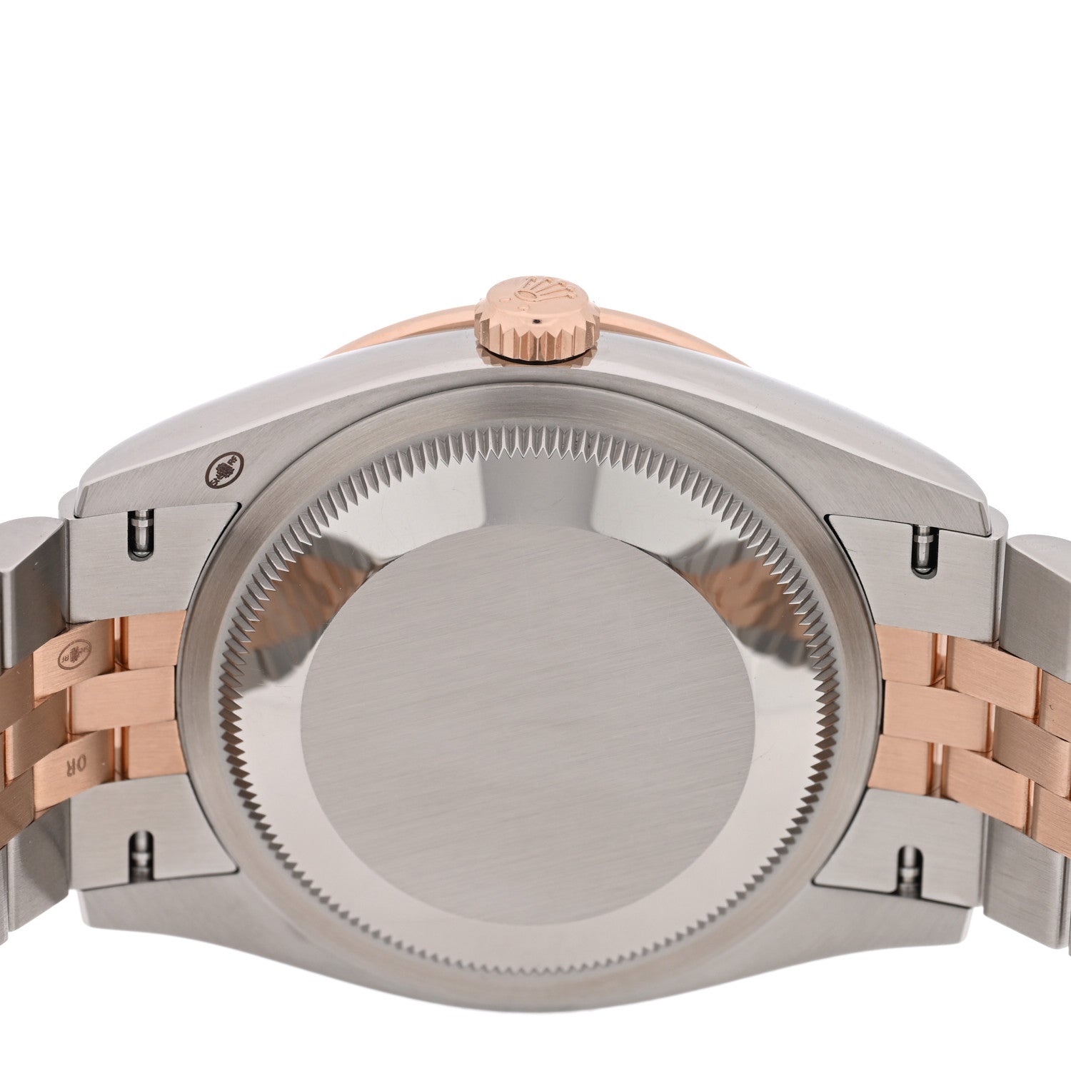 Stainless Steel 18K Everose Gold Diamond Bezel 36mm Oyster Perpetual Datejust Watch Pink Roman 126281RBR — view 4