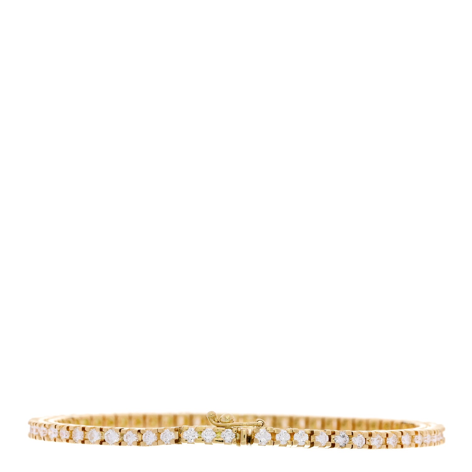 18K Yellow Gold Diamond 2.70ctw Tennis Bracelet — view 2