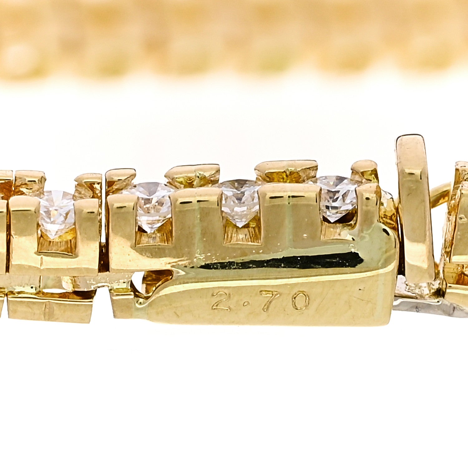 18K Yellow Gold Diamond 2.70ctw Tennis Bracelet — view 4