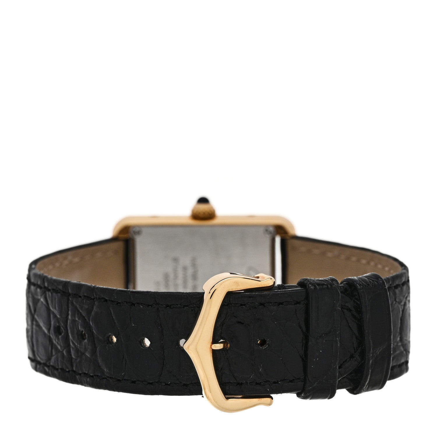 Stainless Steel 18K Yellow Gold Alligator 24mm Tank Solo Quartz Watch — view 3