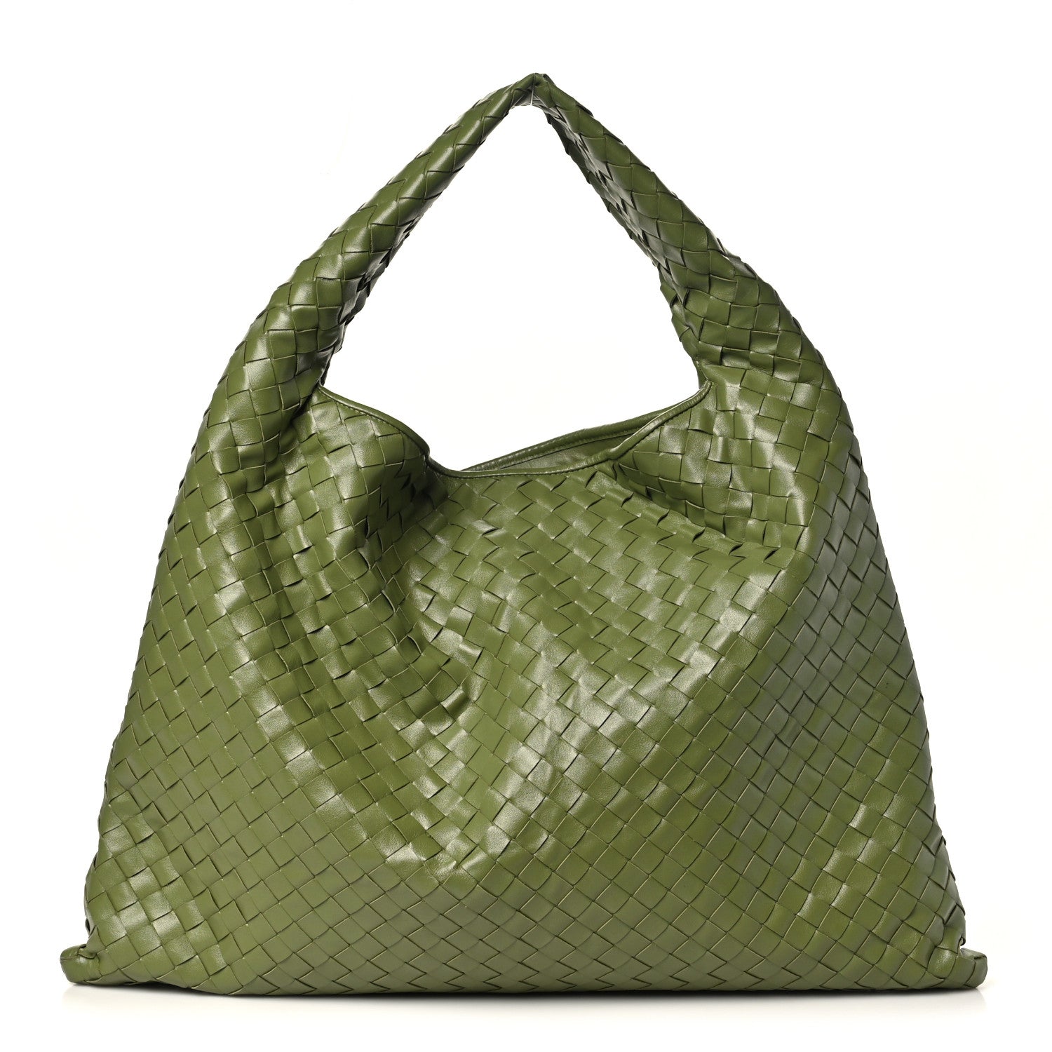 Calfskin Intrecciato Large Hop Matcha