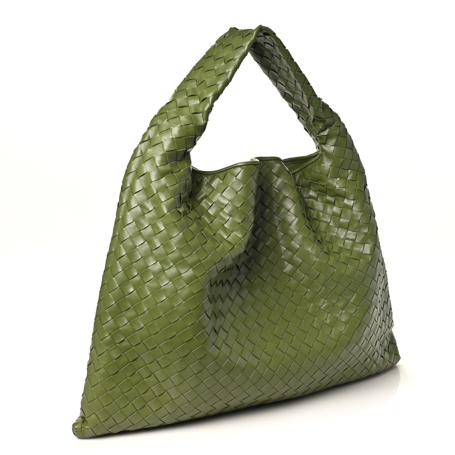 Calfskin Intrecciato Large Hop Matcha — view 2