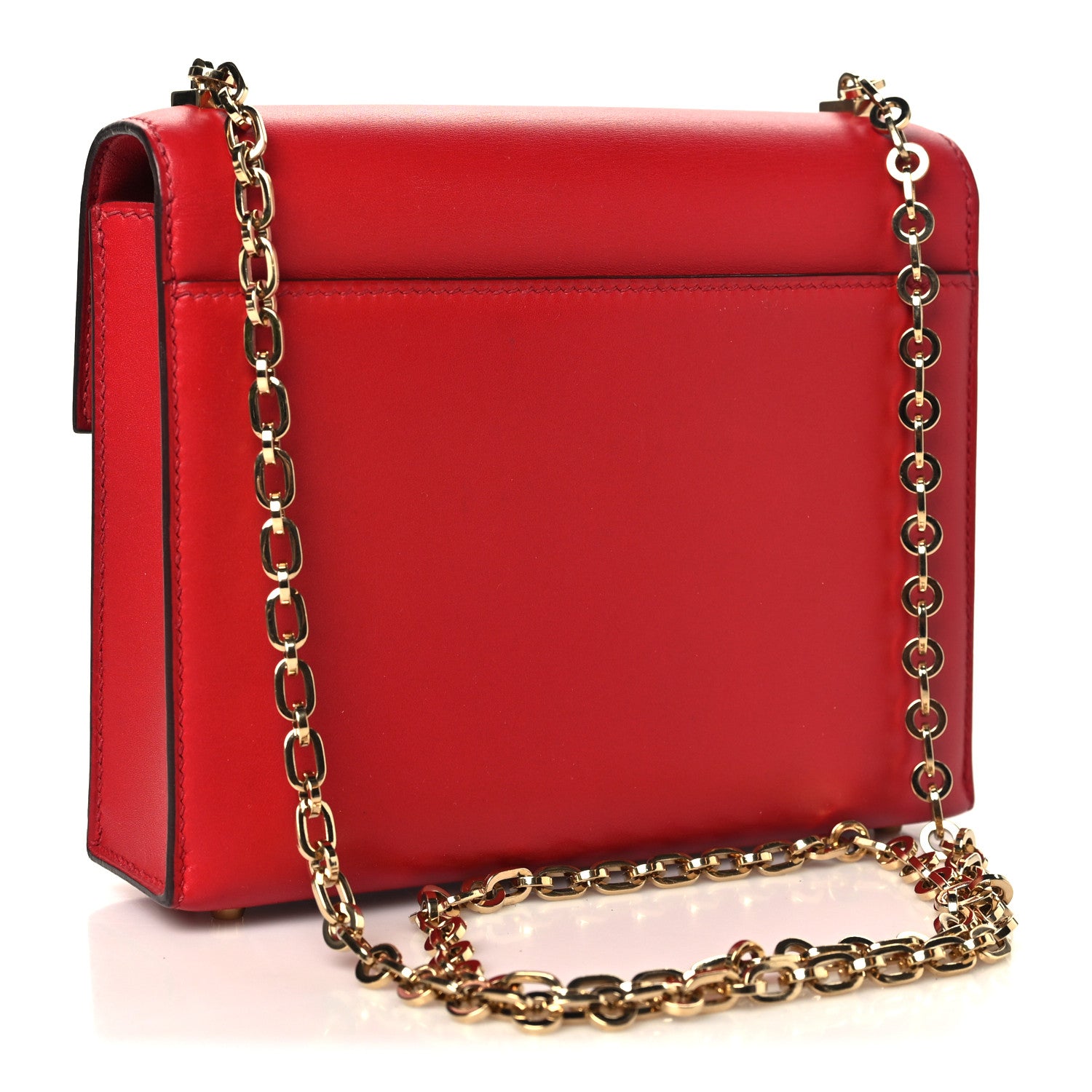 Tadelakt Mini Verrou Chaine Bag Rouge De Coeur — view 3