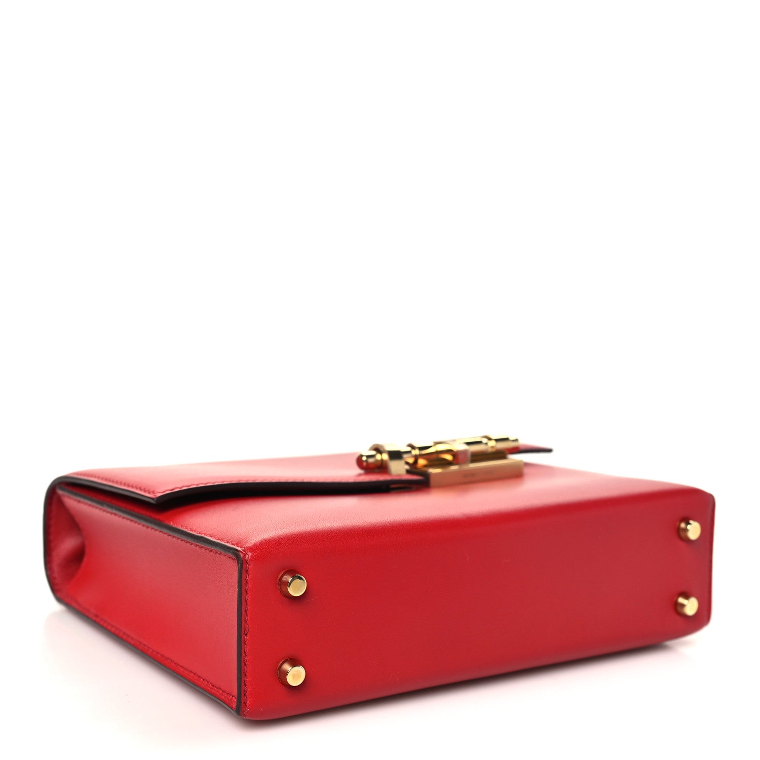 Tadelakt Mini Verrou Chaine Bag Rouge De Coeur — view 4