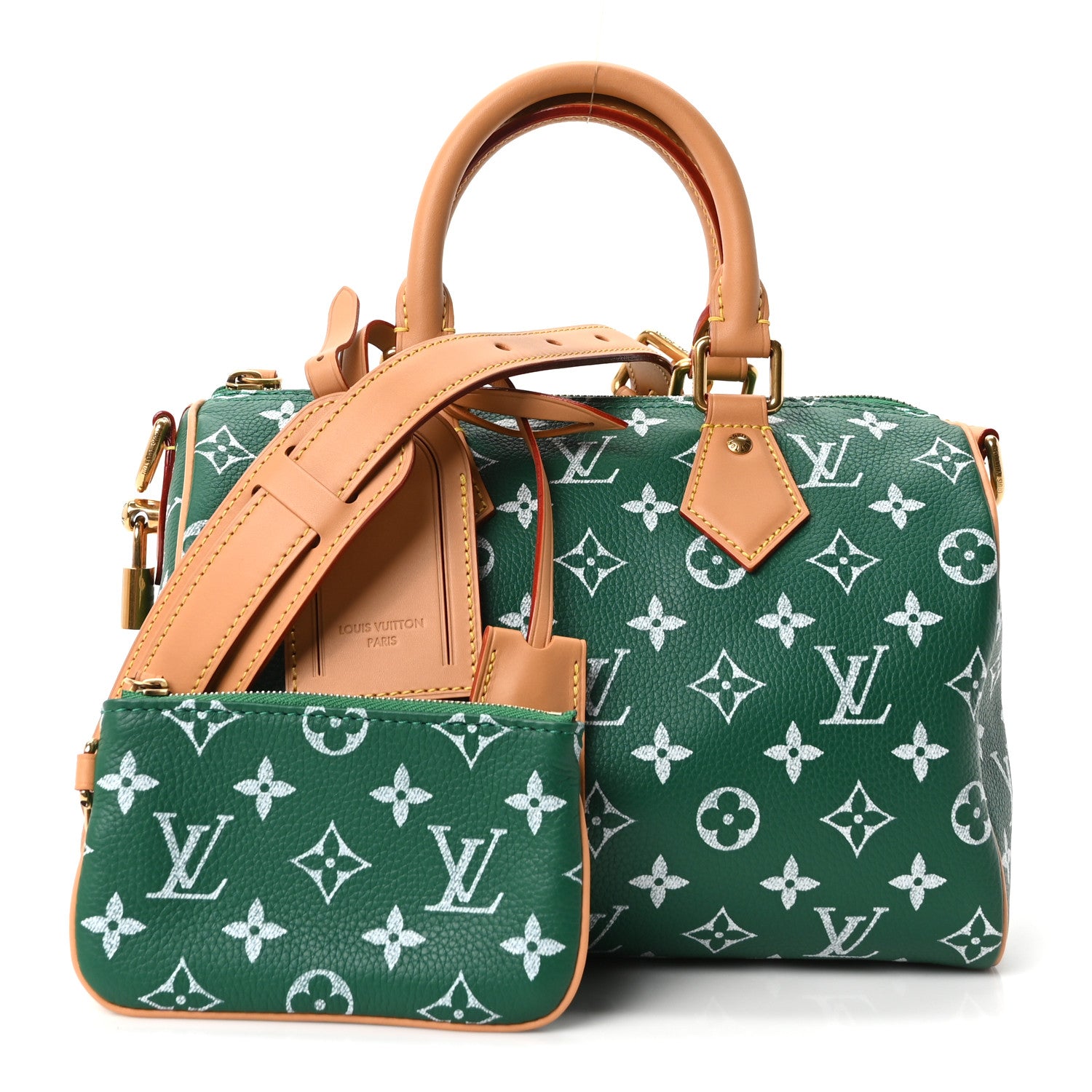 Calfskin Monogram Speedy P9 Bandouliere 25 Green — view 2
