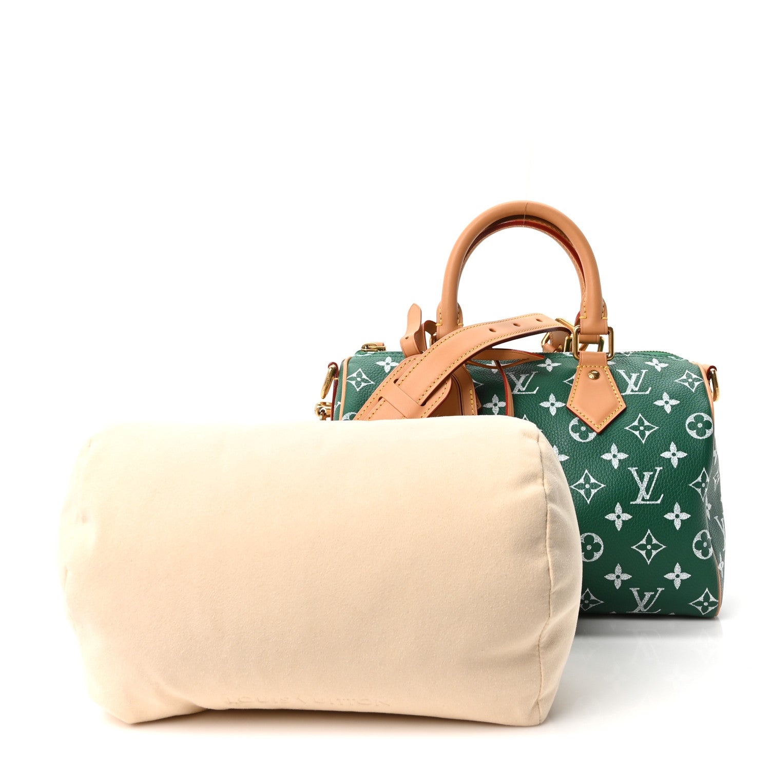 Calfskin Monogram Speedy P9 Bandouliere 25 Green — view 3