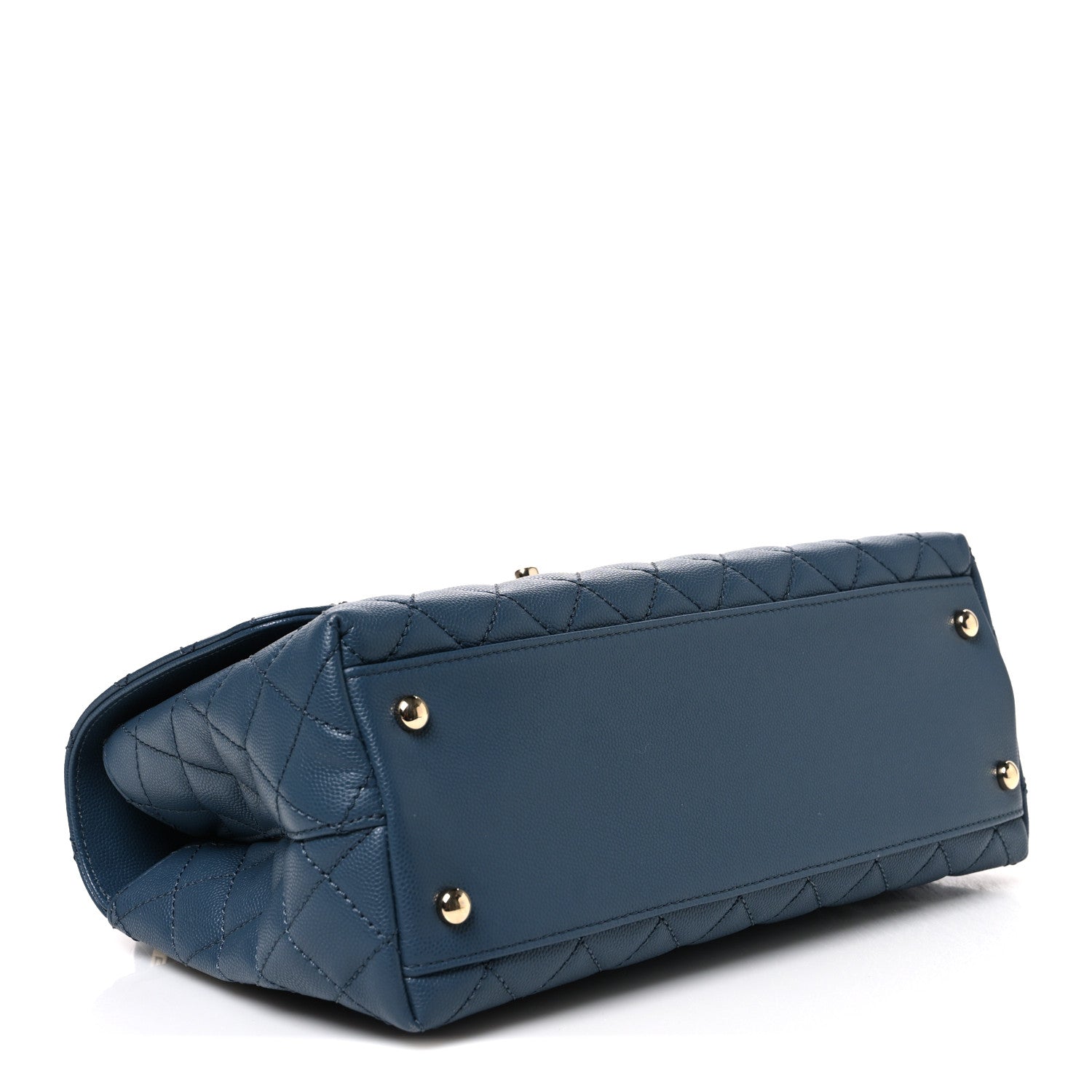Caviar Quilted Small Coco Handle Flap Blue — view 4
