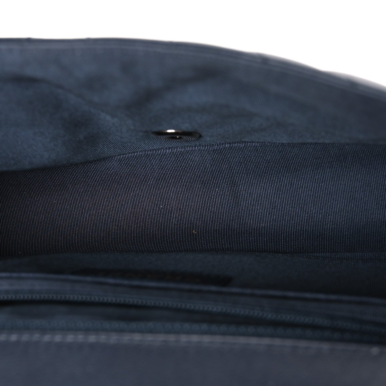 Calfskin Chevron Quilted Small Statement Flap Navy — view 5