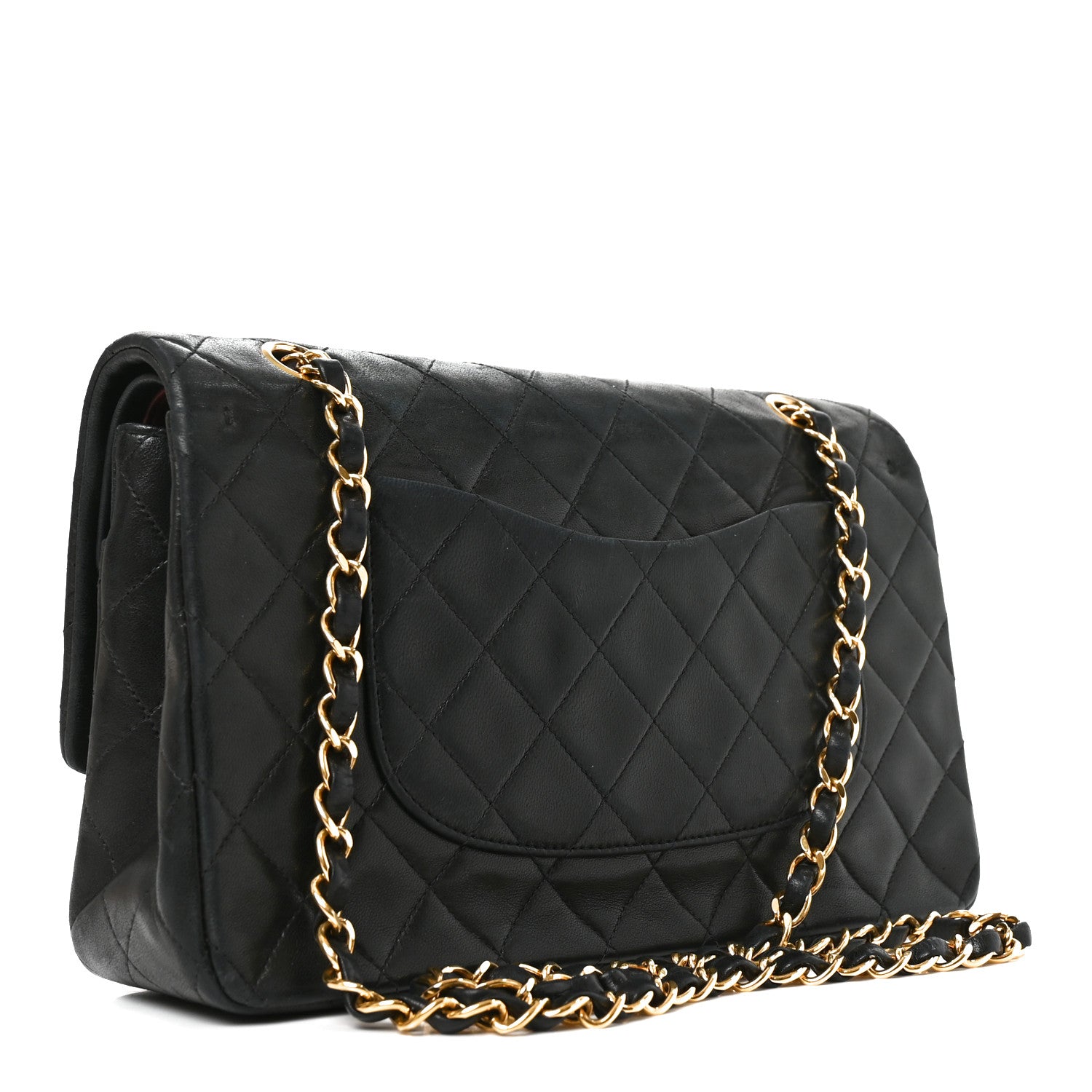 Lambskin Quilted Medium Double Flap Black — view 3