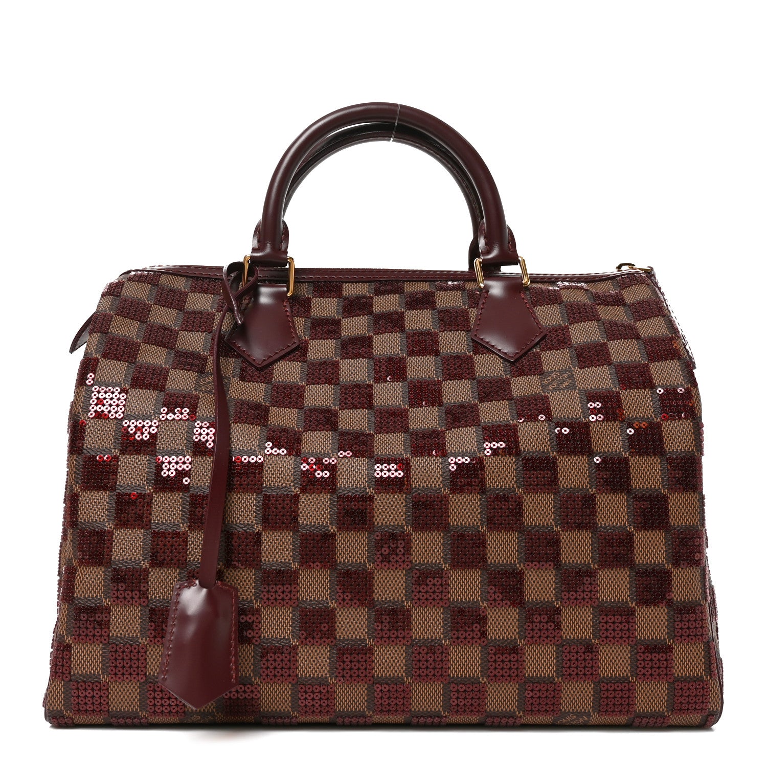Damier Paillettes Speedy 30 Rouge