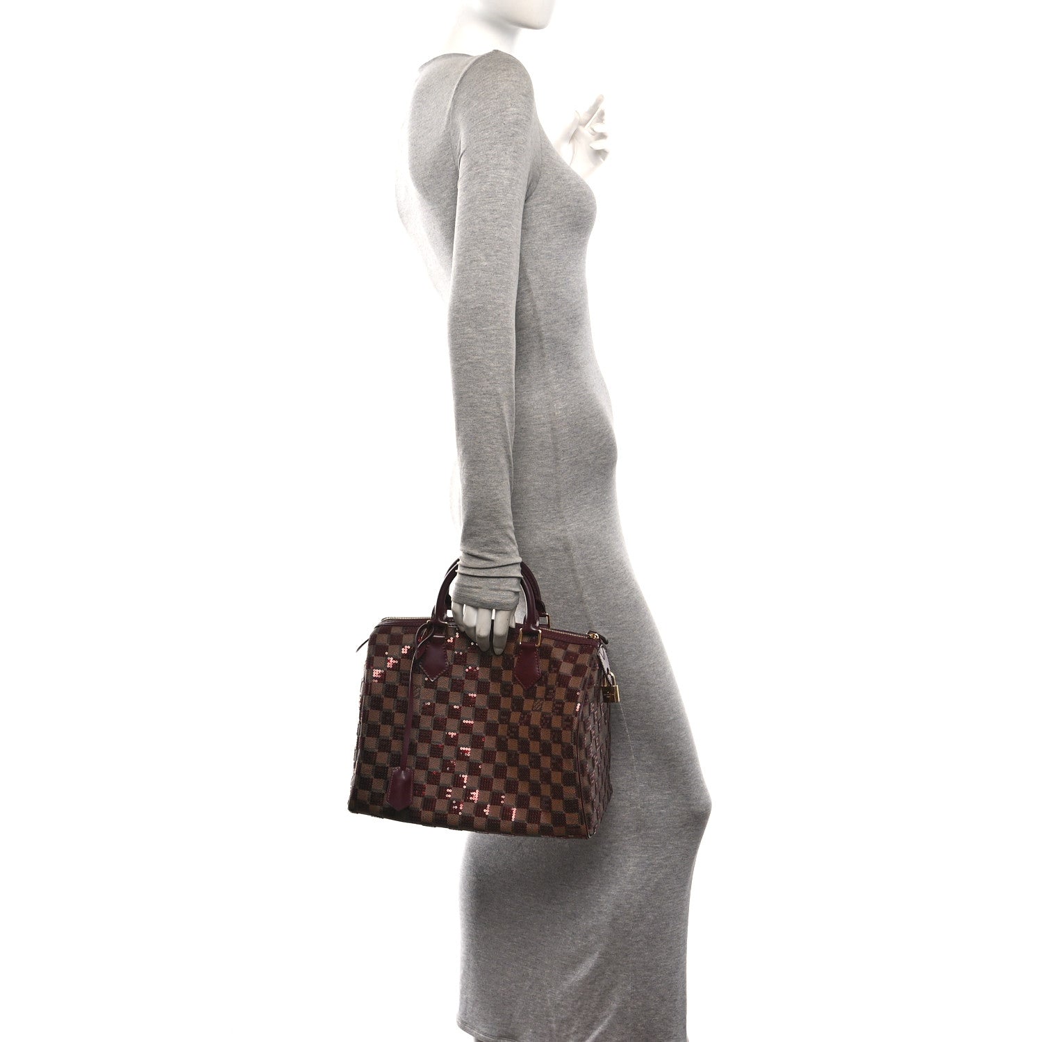 Damier Paillettes Speedy 30 Rouge — view 2