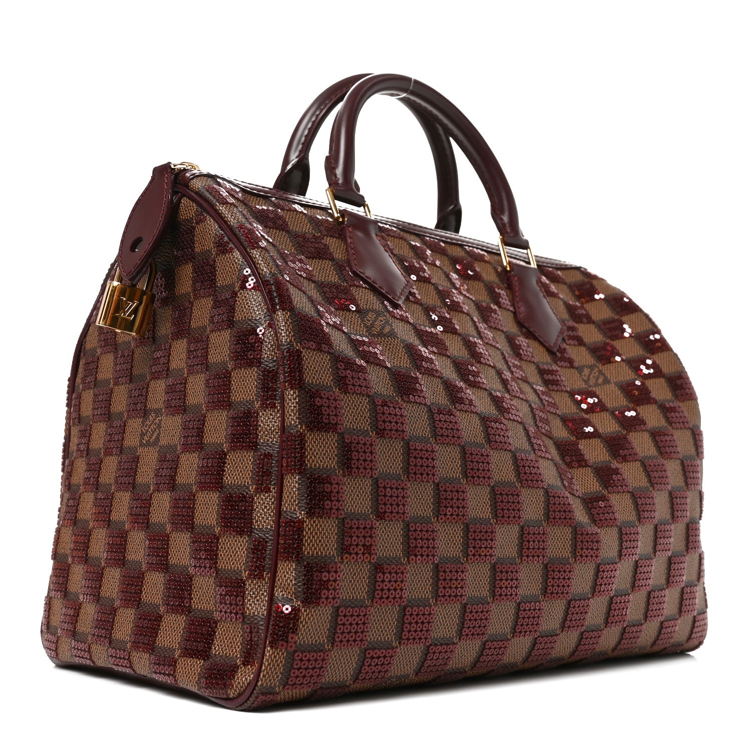 Damier Paillettes Speedy 30 Rouge — view 3