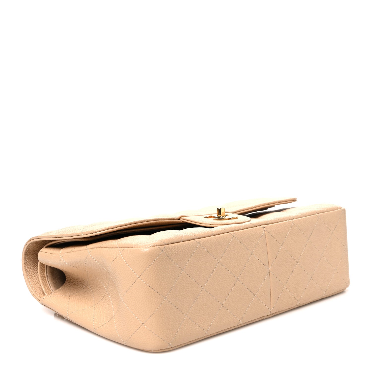 Caviar Quilted Jumbo Double Flap Beige Clair — view 4
