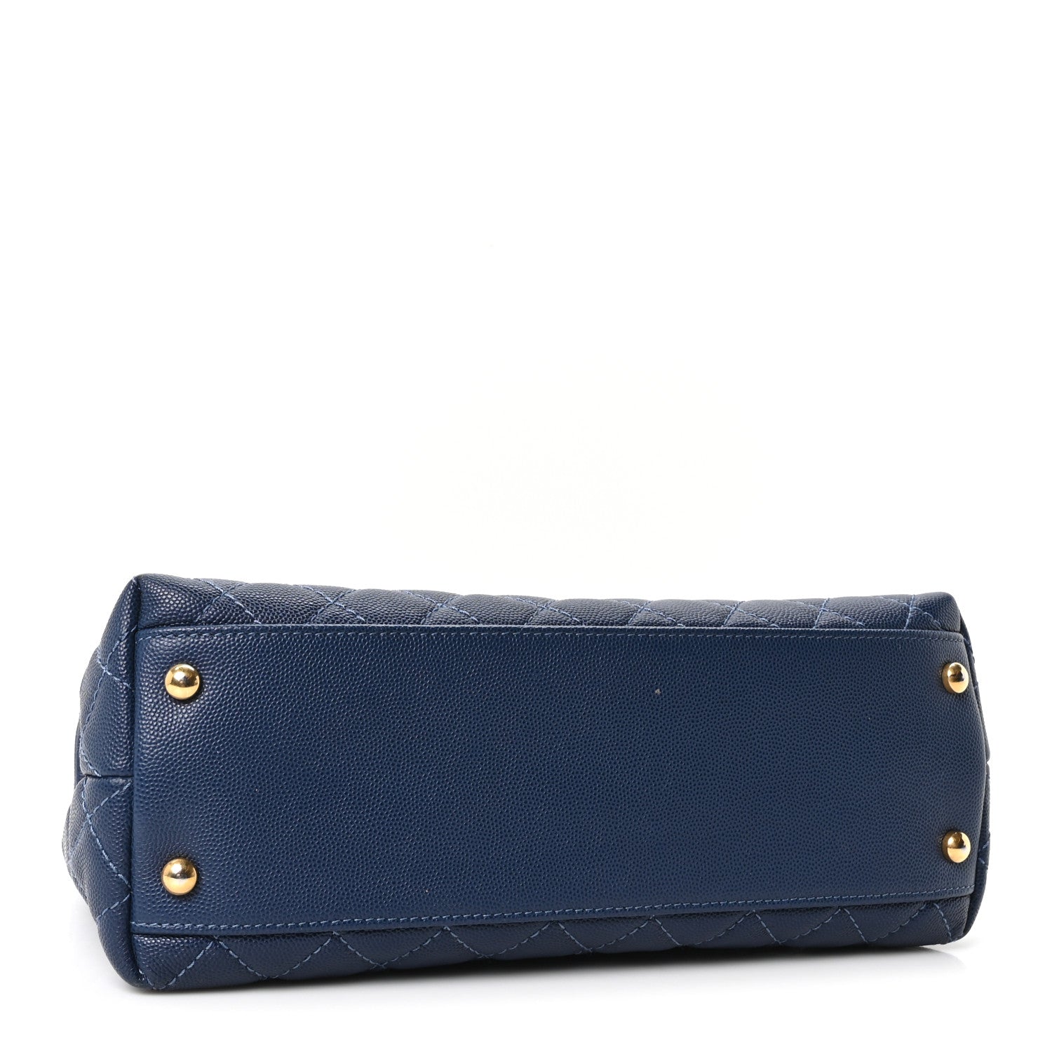 Caviar Quilted Small Coco Handle Flap Navy — view 4