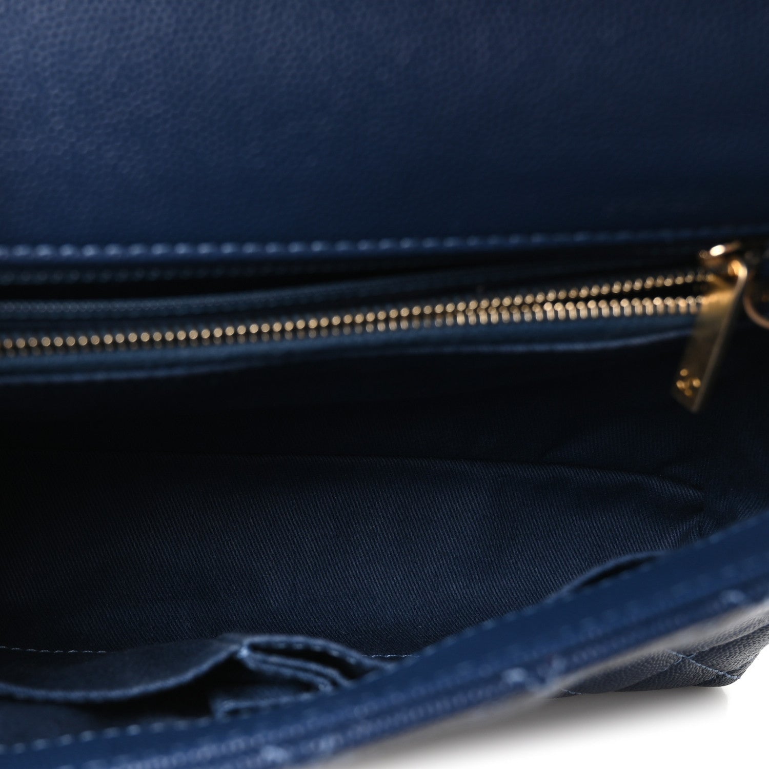 Caviar Quilted Small Coco Handle Flap Navy — view 5