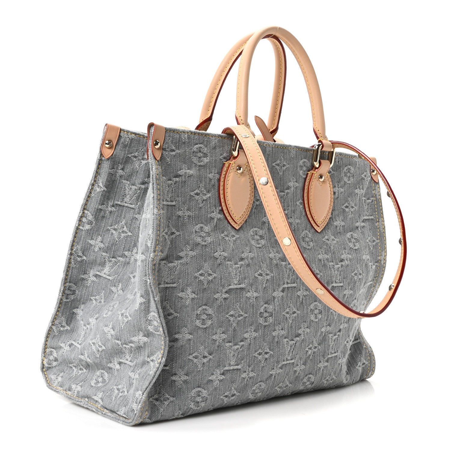 Monogram Denim Onthego MM Washed Gray — view 3