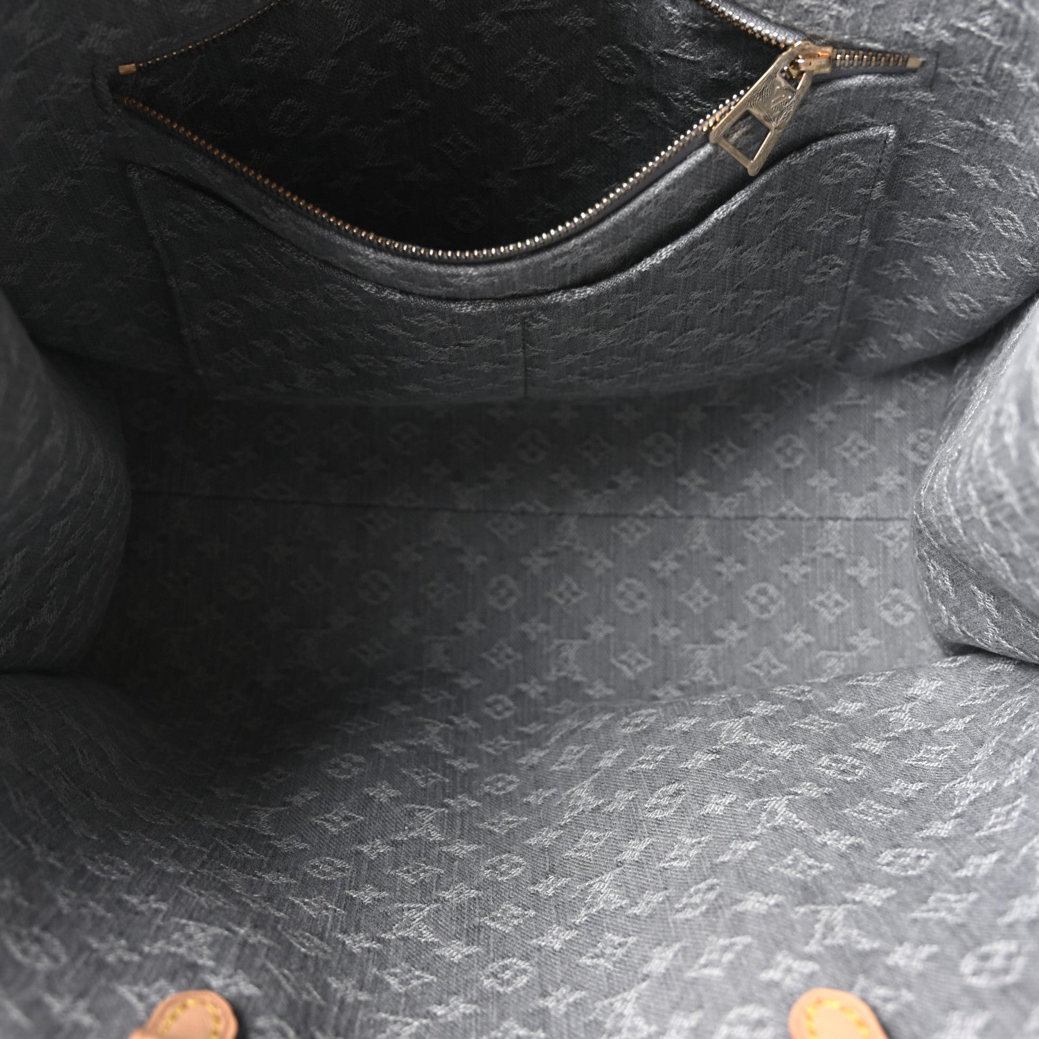 Monogram Denim Onthego MM Washed Gray — view 5