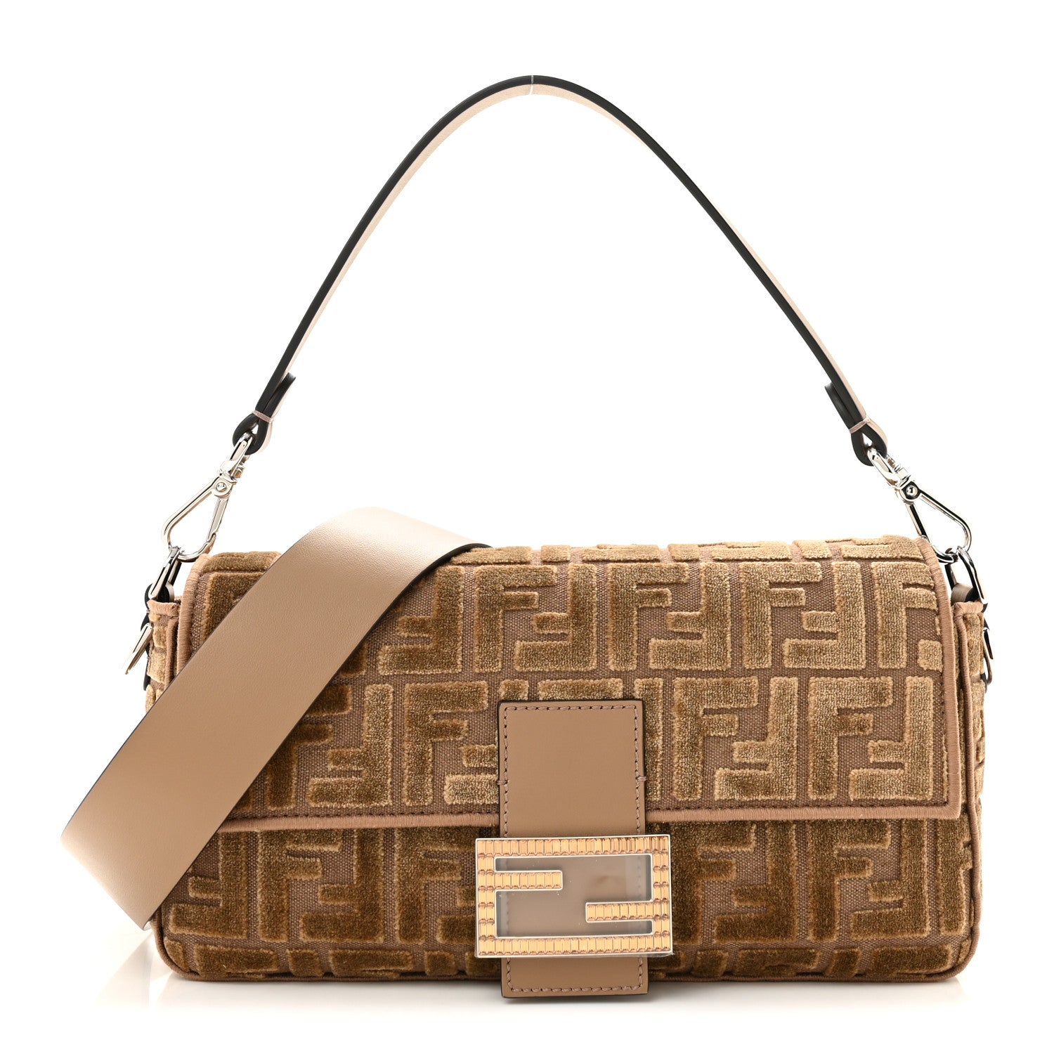 Velvet Jacquard FF Crystal Baguette Cappuccino
