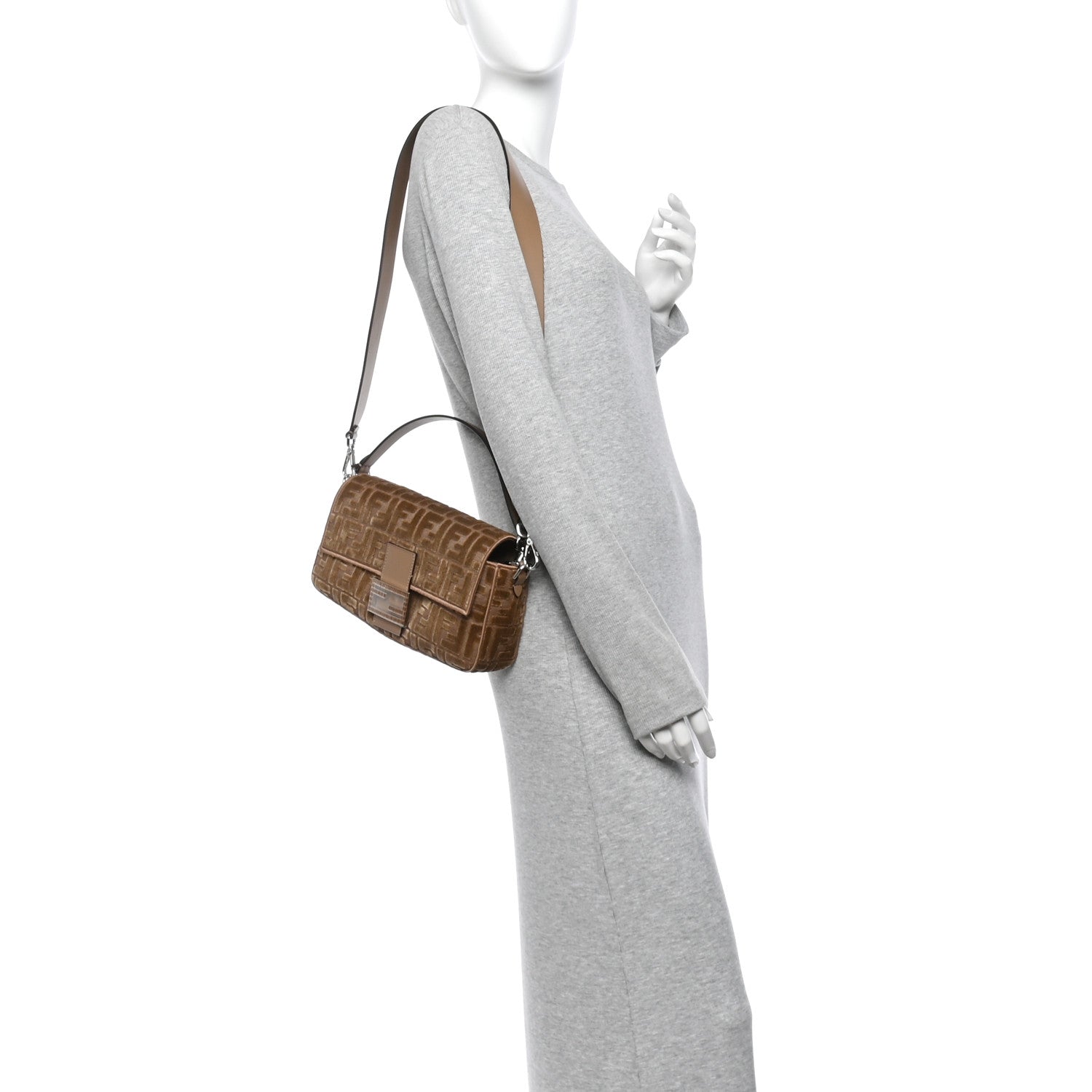 Velvet Jacquard FF Crystal Baguette Cappuccino — view 2