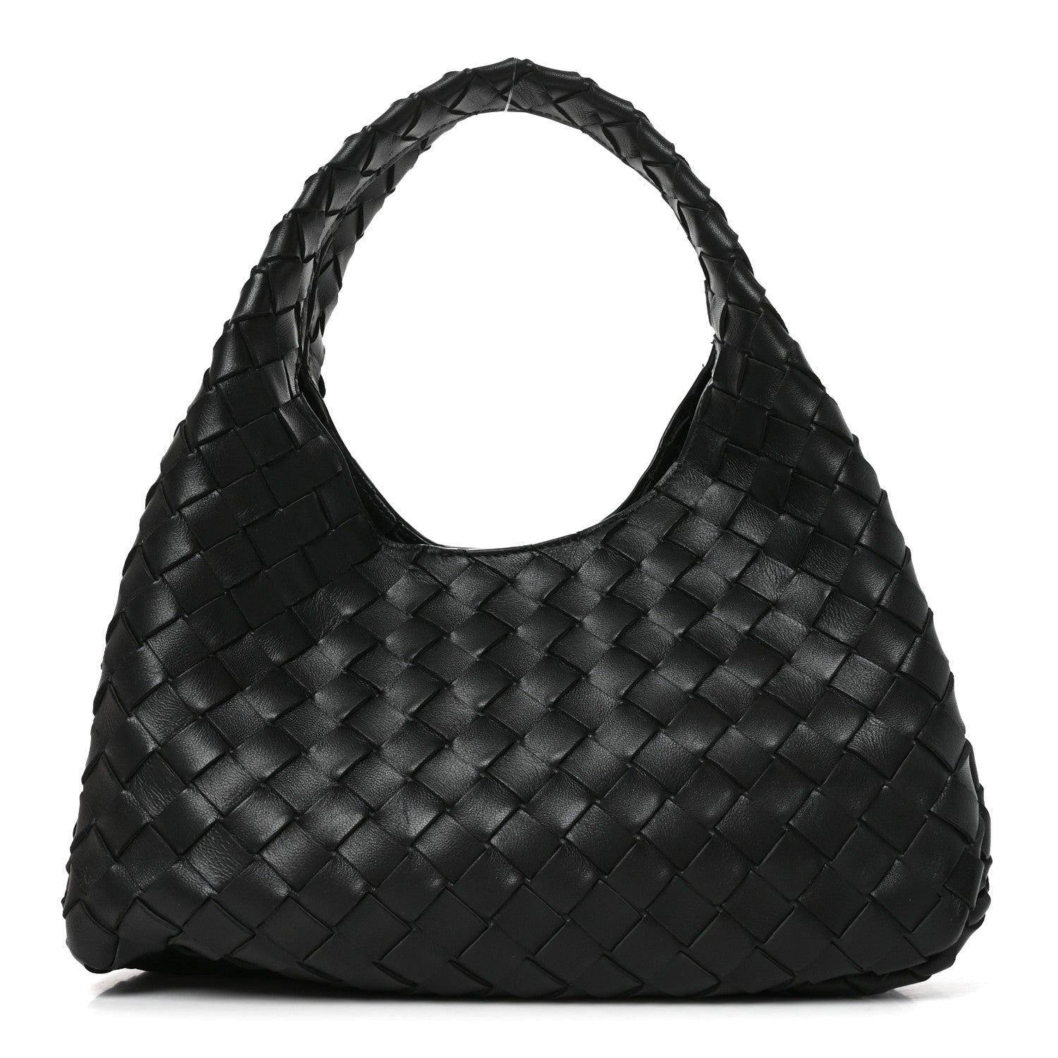 Nappa Intrecciato Small Campana Shoulder Bag Black
