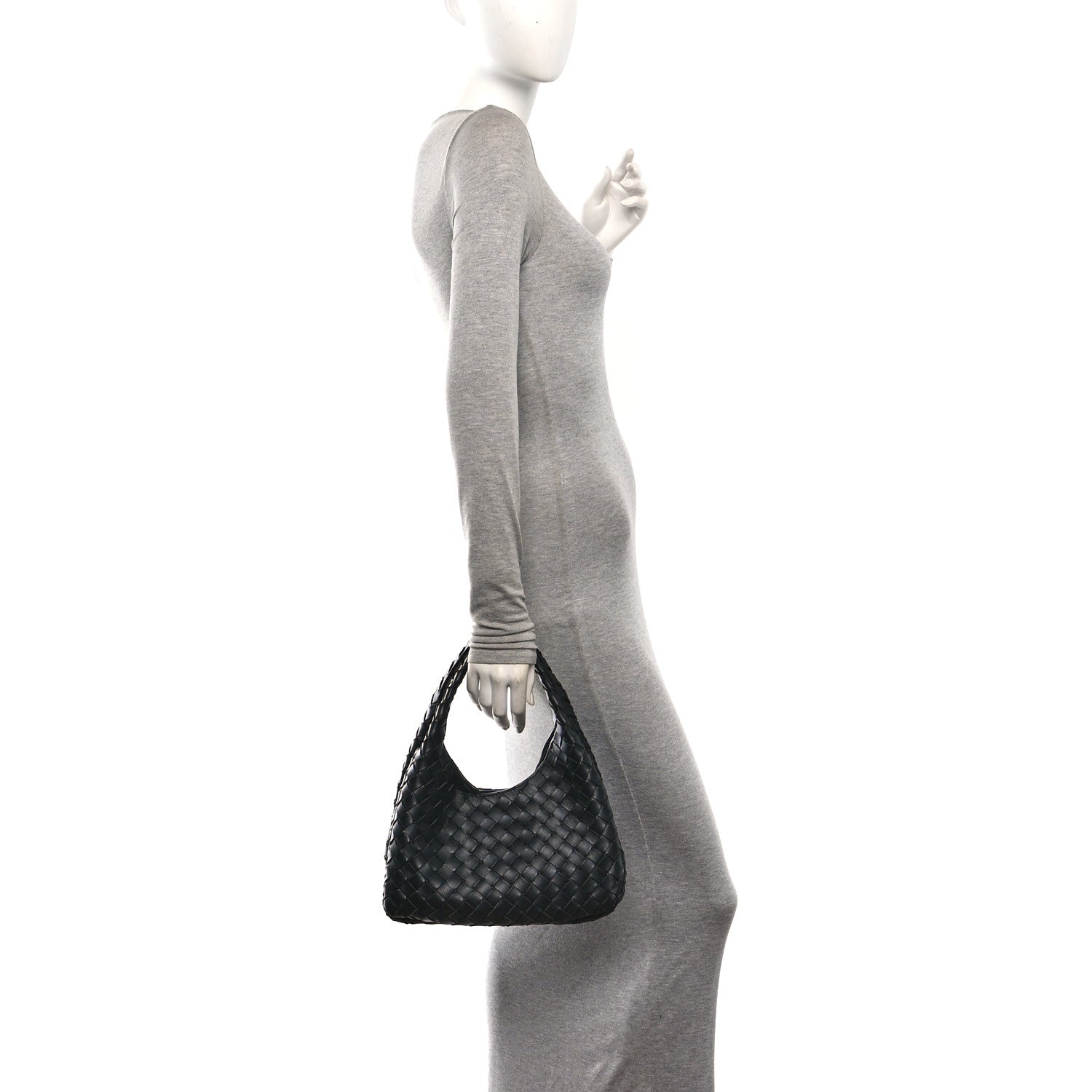 Nappa Intrecciato Small Campana Shoulder Bag Black — view 2