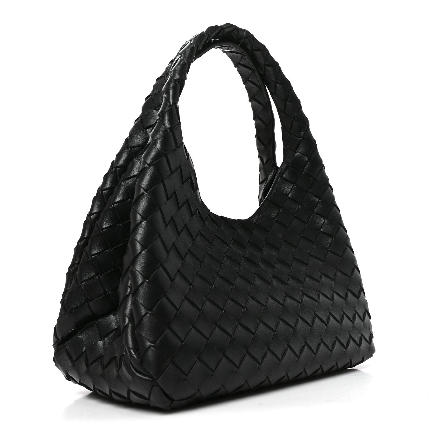 Nappa Intrecciato Small Campana Shoulder Bag Black — view 3