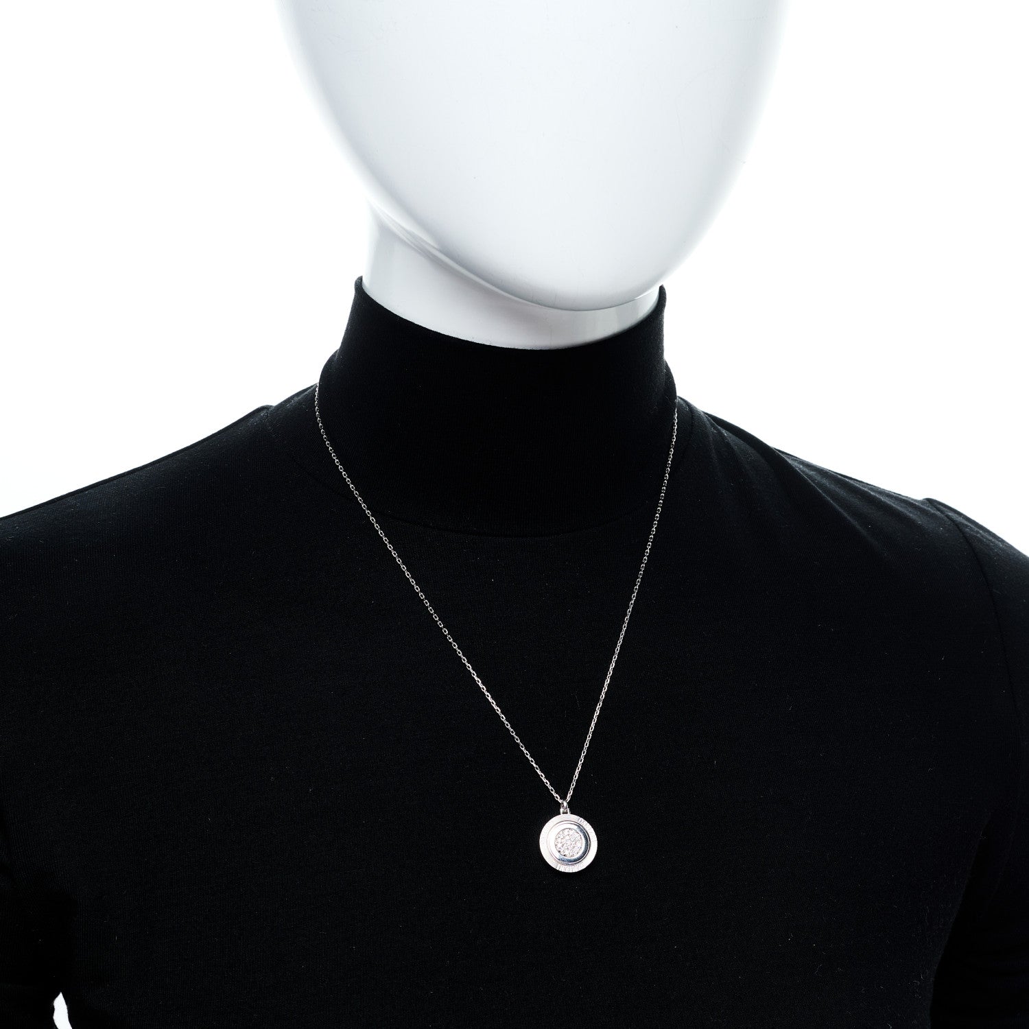 18K White Gold Diamond Orbital Pendant Necklace — view 2